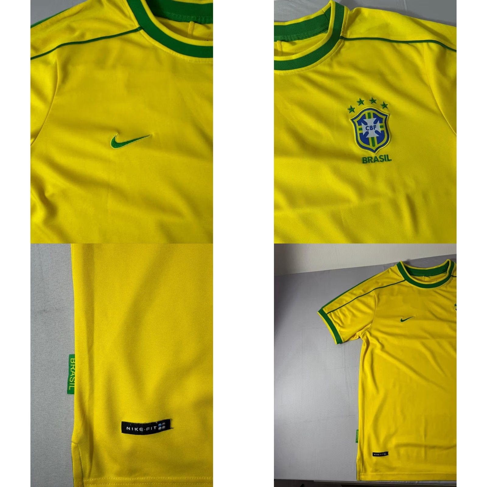 Nike Nike Brazil CBF Yellow Soccer Football Jersey Men's L Short Sleeve Size US L / EU 52-54 / 3 - 8 Thumbnail