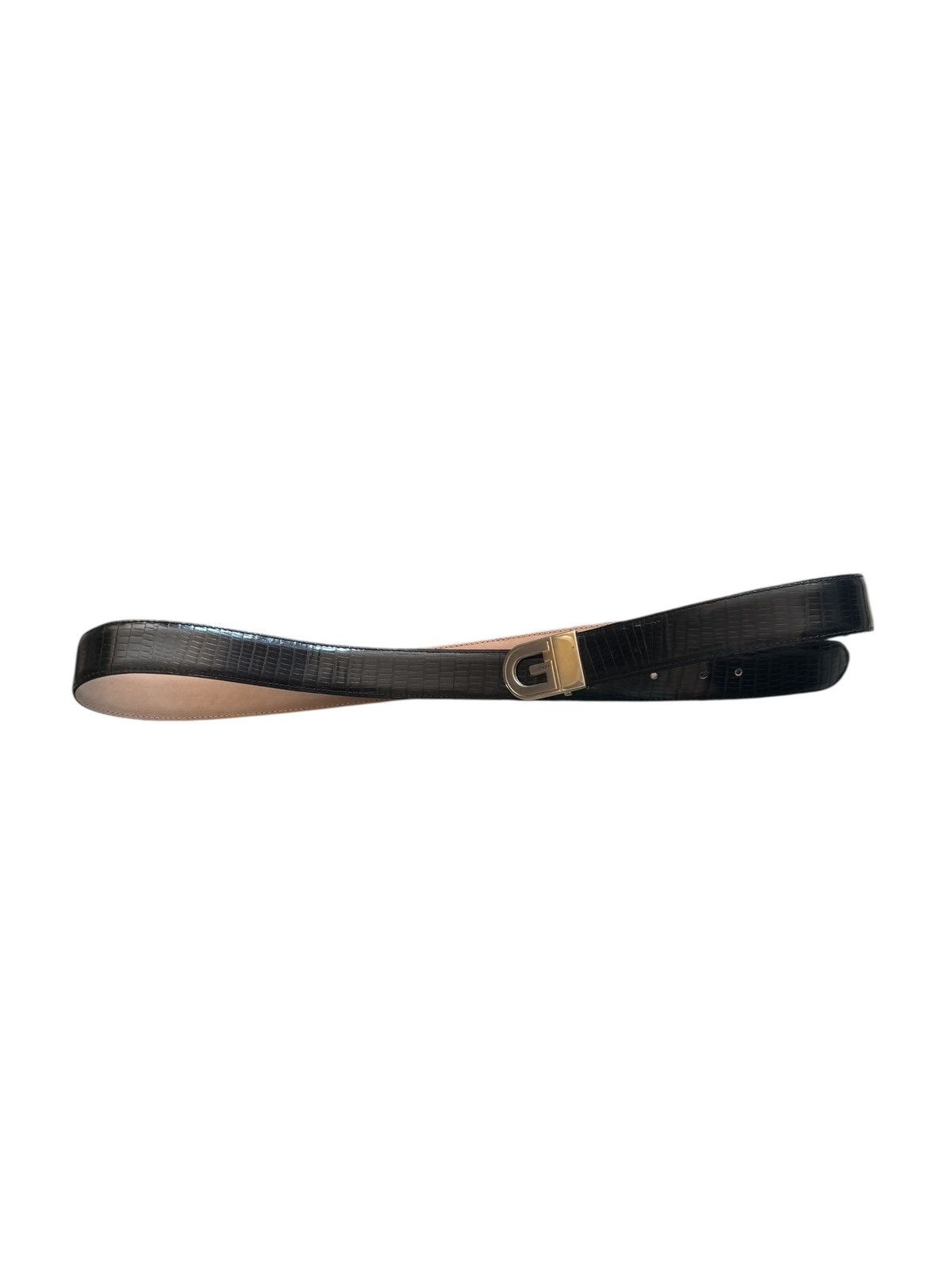 Givenchy Vintage GIVENCHY Gentleman Belt Black Embossed Leather Size ONE SIZE - 4 Thumbnail