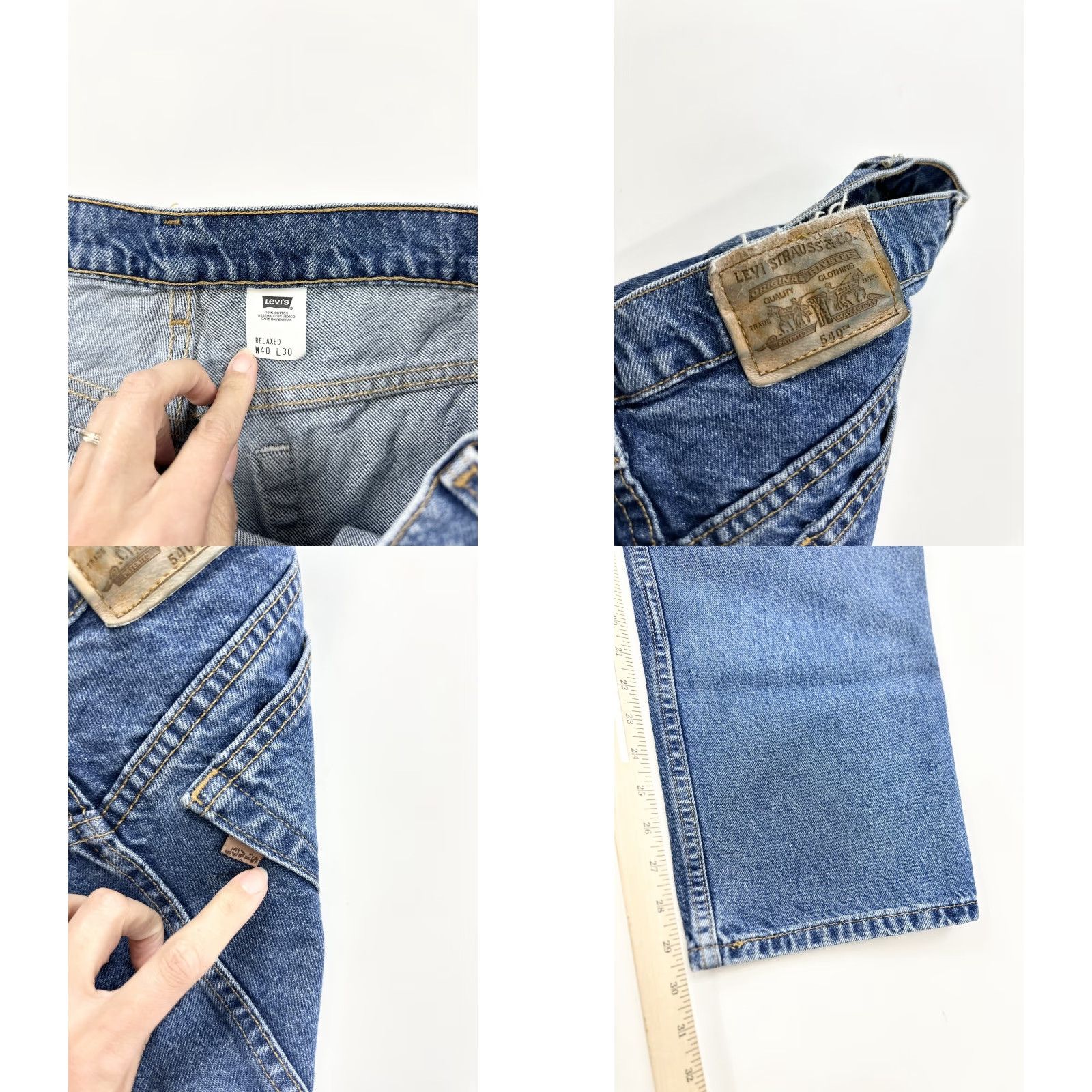 Levi's VINTAGE Levi's 540 Jeans Mens Regular 38 Inseam 30 Brown Tab Denim Pants Blue 5-Pocket Men’s Jeans 90s Outdoor Size US 38 / EU 54 - 8 Thumbnail
