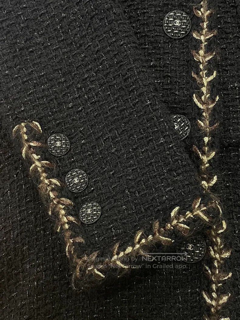 Chanel Chanel Forest series irregular hem black and gold dress ja Size XXS / US 00 / IT 34 - 2 Thumbnail