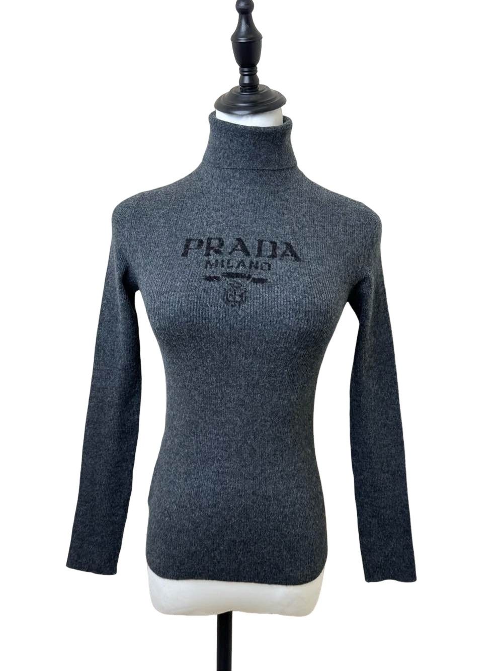 Prada Prada Milano Logo Knit Turtleneck Sweater Size 40 Size S / US 4 / IT 40 - 1 Thumbnail