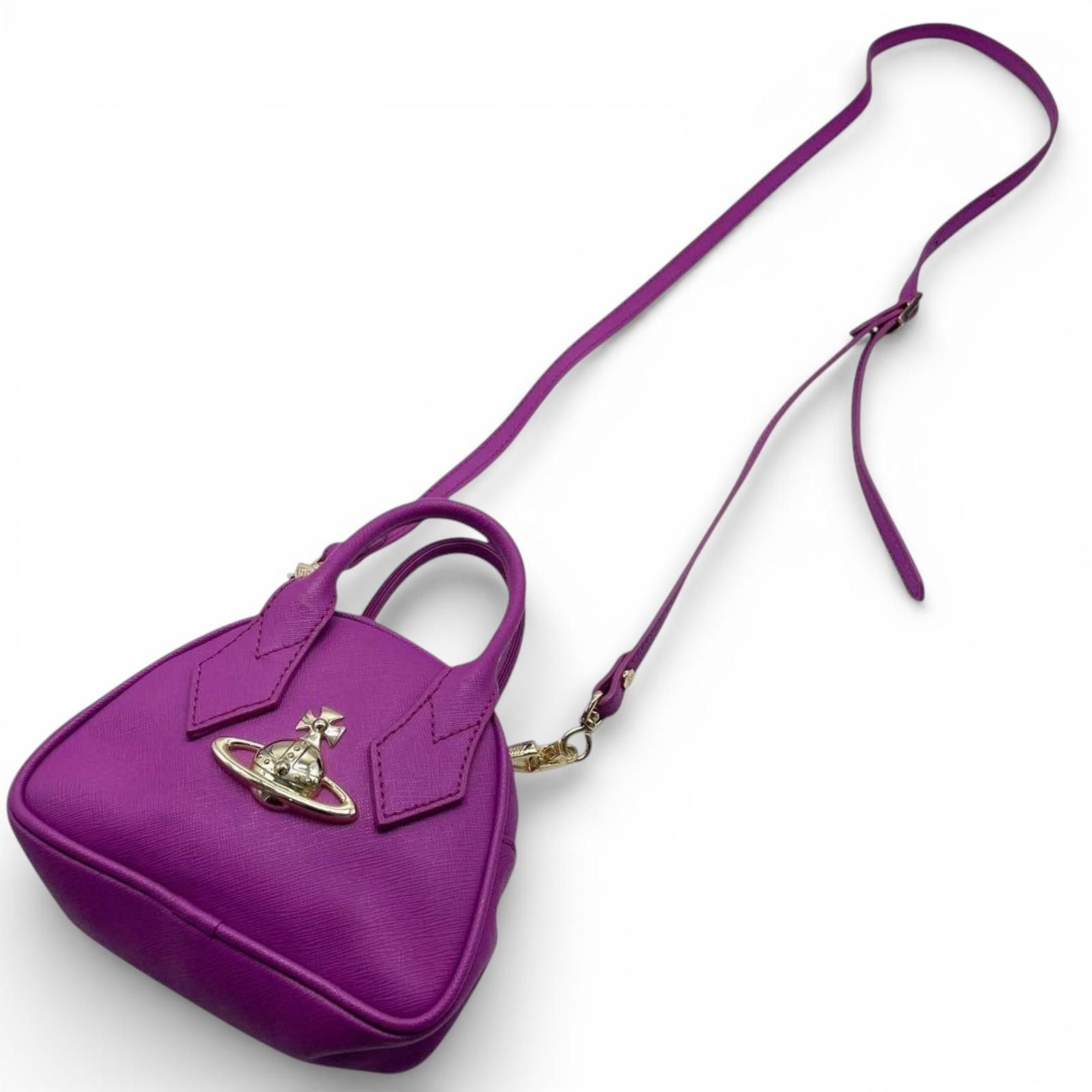 Vivienne Westwood Vivienne Westwood - Purple Mini Leather Shoulder Bag Size ONE SIZE - 3 Thumbnail