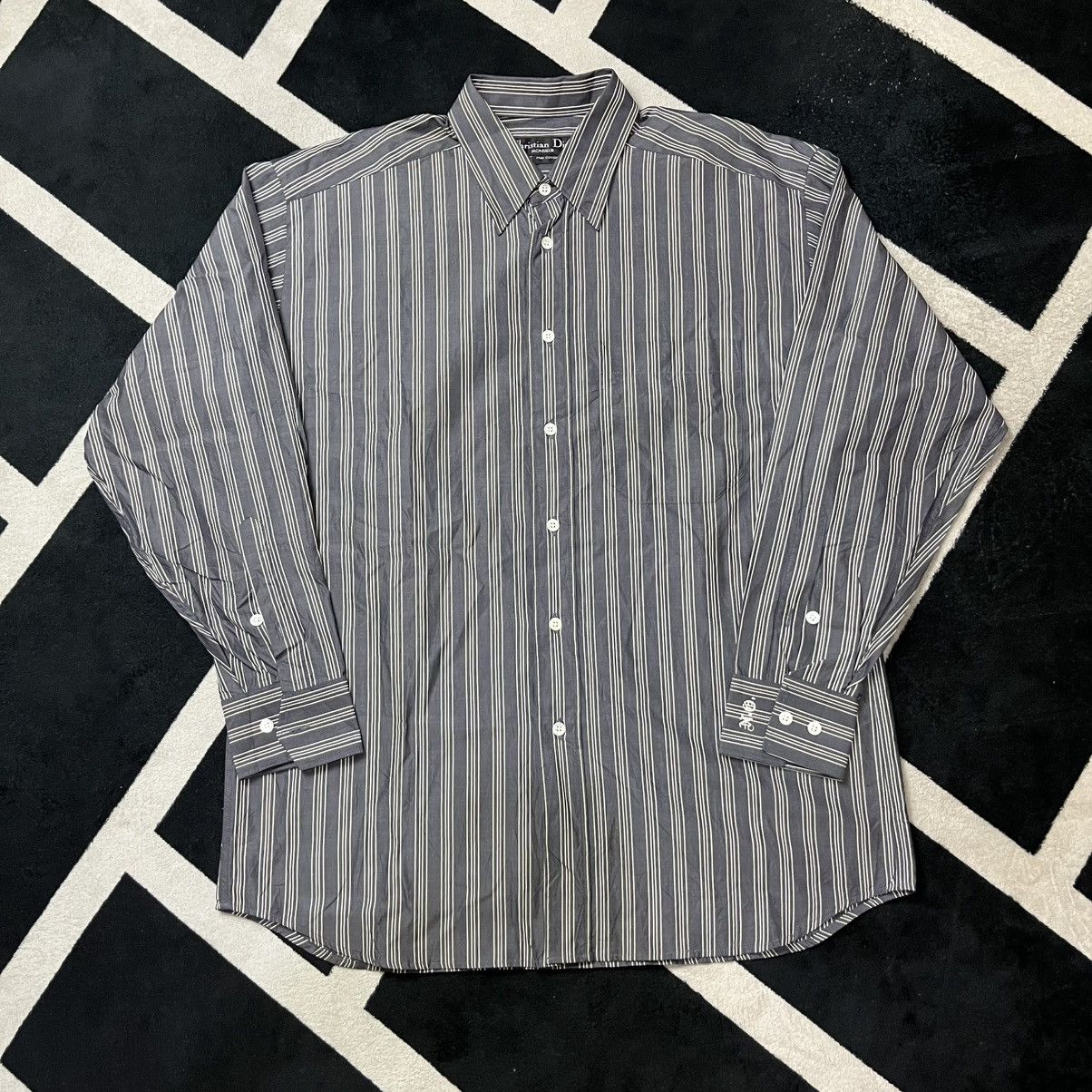 Dior Christian Dior Monsieur Vintage Stripe Button Shirt Size US XL / EU 56 / 4 - 1 Thumbnail