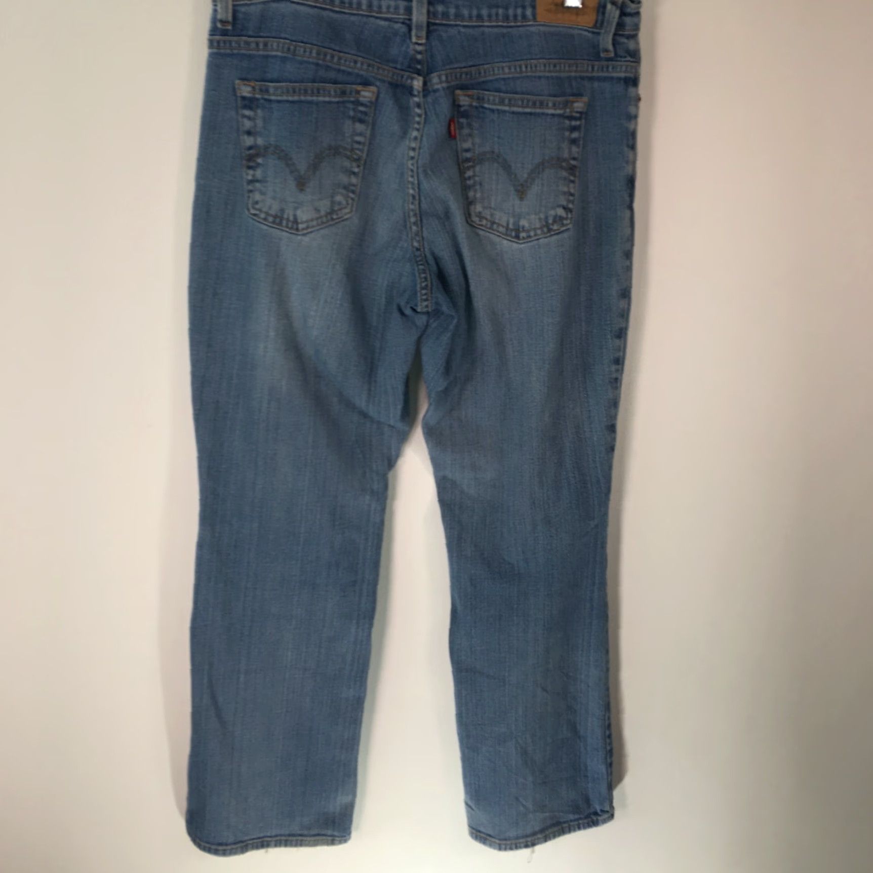 Denime Levis 550 Womens Casual Flat Front Relaxed Boot Cut Blue Denim Jeans Size 10 Size 32" / US 10 / IT 46 - 2 Thumbnail