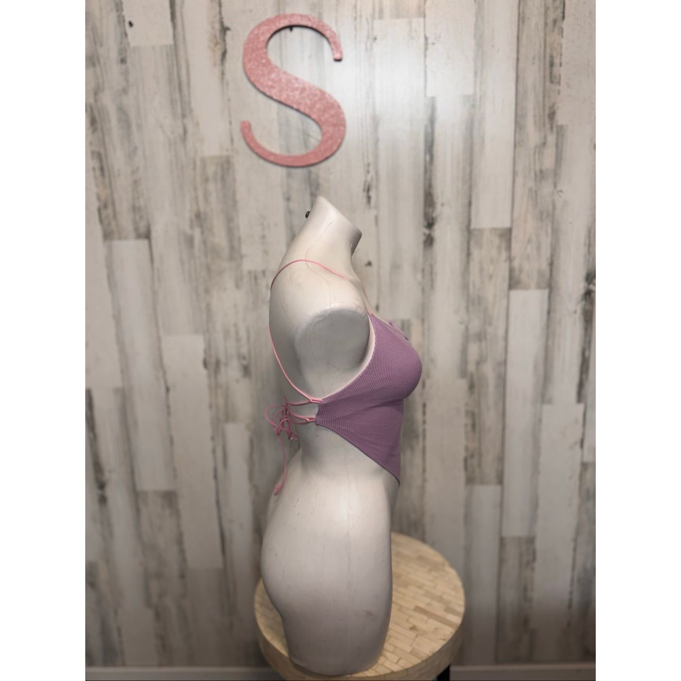 Other Lavender Ribbed Lace Up Back Bodysuit Size Small Purple Ruch Size S / US 4 / IT 40 - 6 Thumbnail