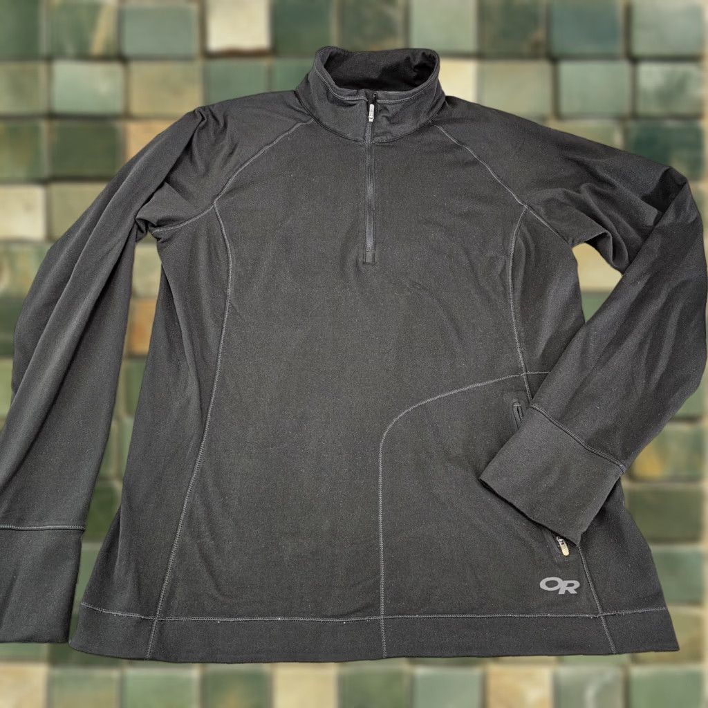 Outdoor Research Outdoor Research Sweater Womens XL Black 1/2 Zip Baselayer Sweatshirt Pullover Activewear Casual Size XL / US 12-14 / IT 48-50 - 1 Thumbnail