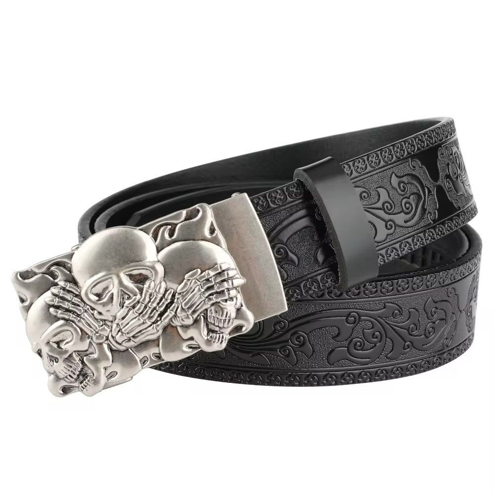 Vintage Gothic Skull Skeleton Buckle Belt Size ONE SIZE - 1 Thumbnail