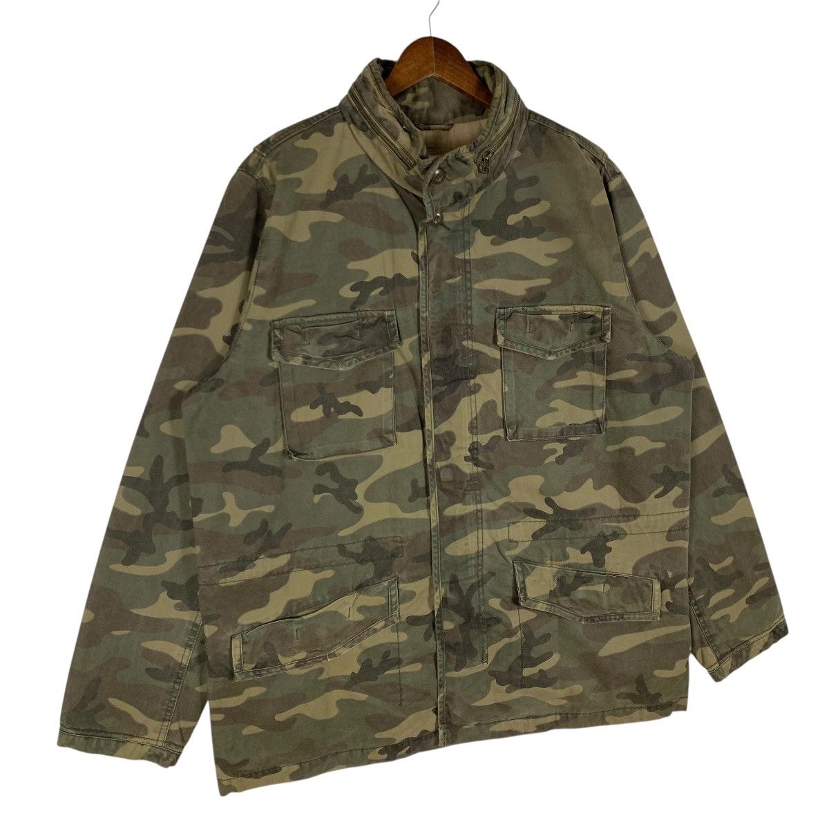 If Six Was Nine Vintage RARE Gap Camouflage Military Field Jacket Hoodie Size US L / EU 52-54 / 3 - 2 Thumbnail