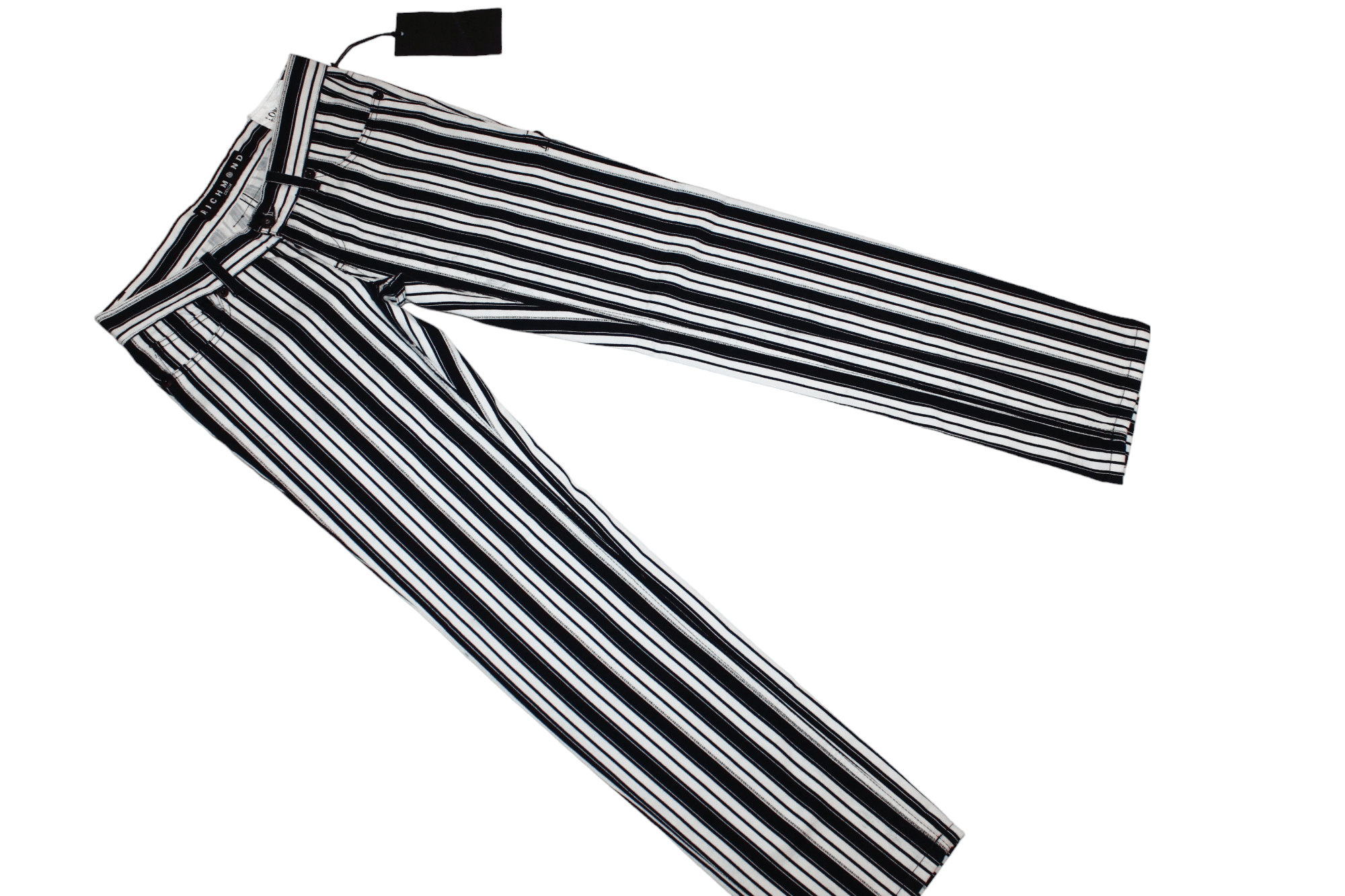 John Richmond Richmond Denim Low-Rise Super Skinny Striped Jeans Size US 31 - 4 Thumbnail