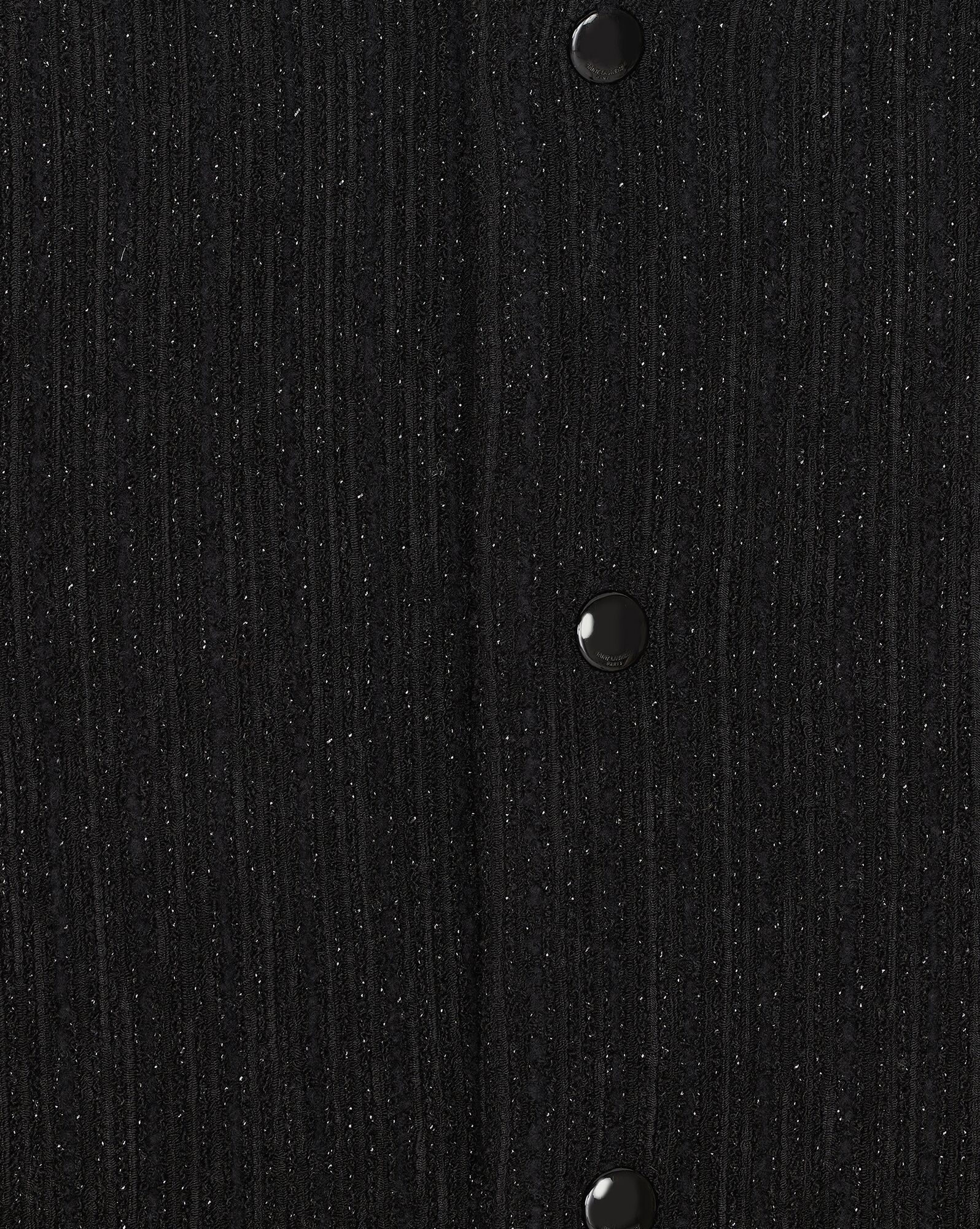 Saint Laurent Paris o1s1wg110125 354718 Teddy Jacket in Wool in Black/White Size US L / EU 52-54 / 3 - 3 Thumbnail