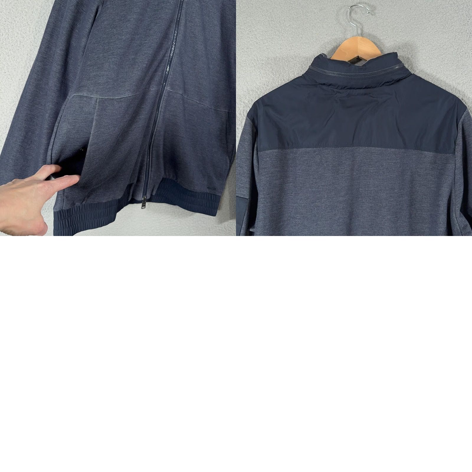 Vintage Boss Windbreaker Jacket Mens XL Blue Hooded Full Zip Removable Hood Pockets Zip Size US XL / EU 56 / 4 - 10 Thumbnail