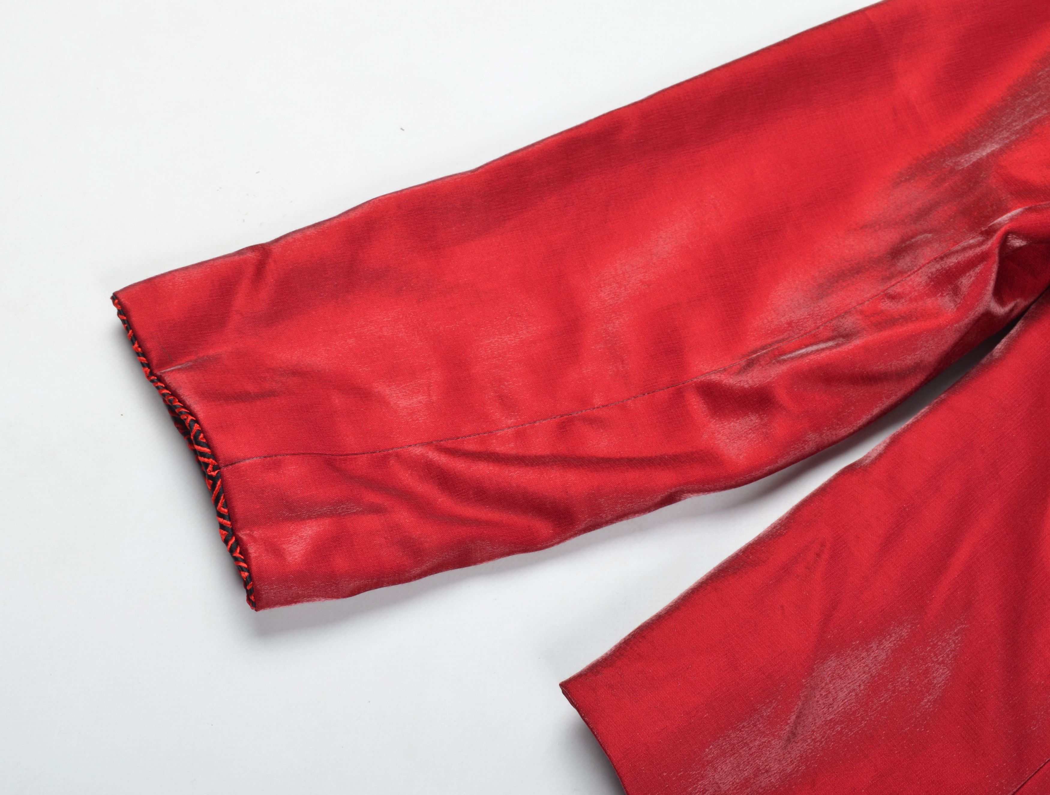 Japanese Brand Vintage Y2K Chinese Red Mandarin Blouse Jacket Blazer Size L / US 10 / IT 46 - 7 Thumbnail