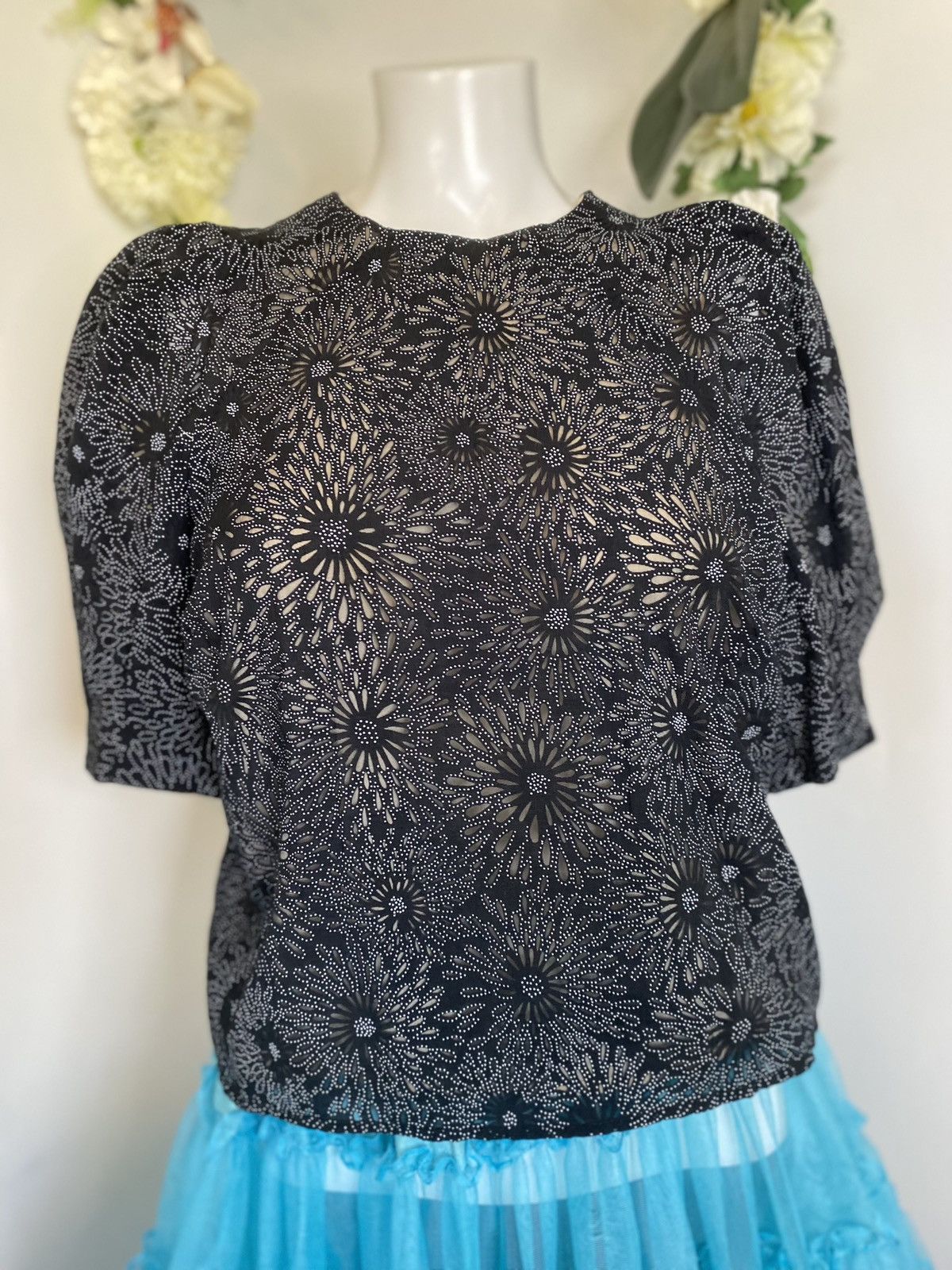 Ted Baker Ingriid Black Box Puff Sleeve Blouse 1 US 2-4