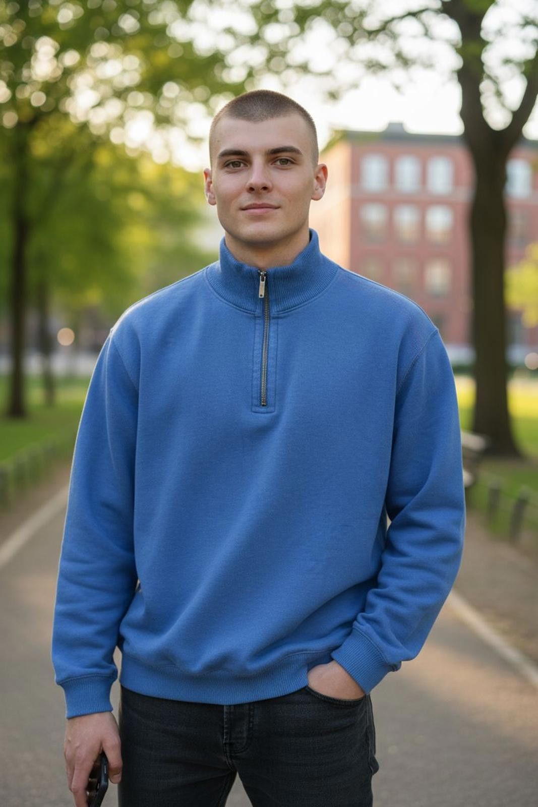 Tommy Bahama Tommy Bahama Men's Blue Half-Zip Sweatshirt Pullover Size US XL / EU 56 / 4 - 1 Thumbnail