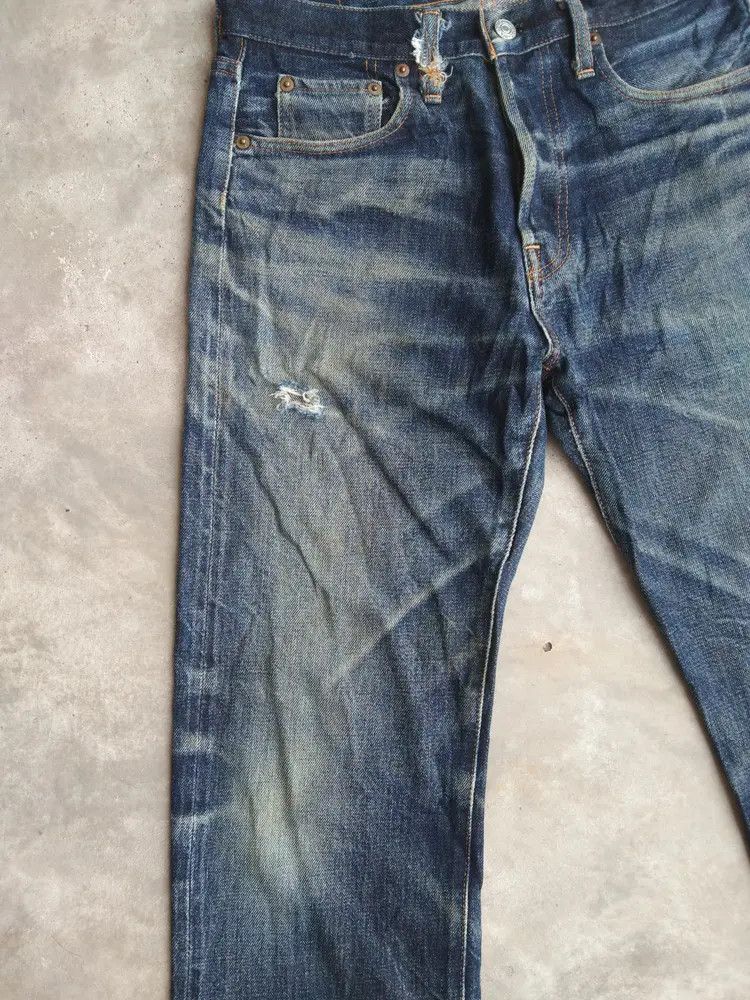 Japanese Brand Vintage Redline Denime Selvedge Thrashed Distressed Jeans Size US 29 - 7 Thumbnail