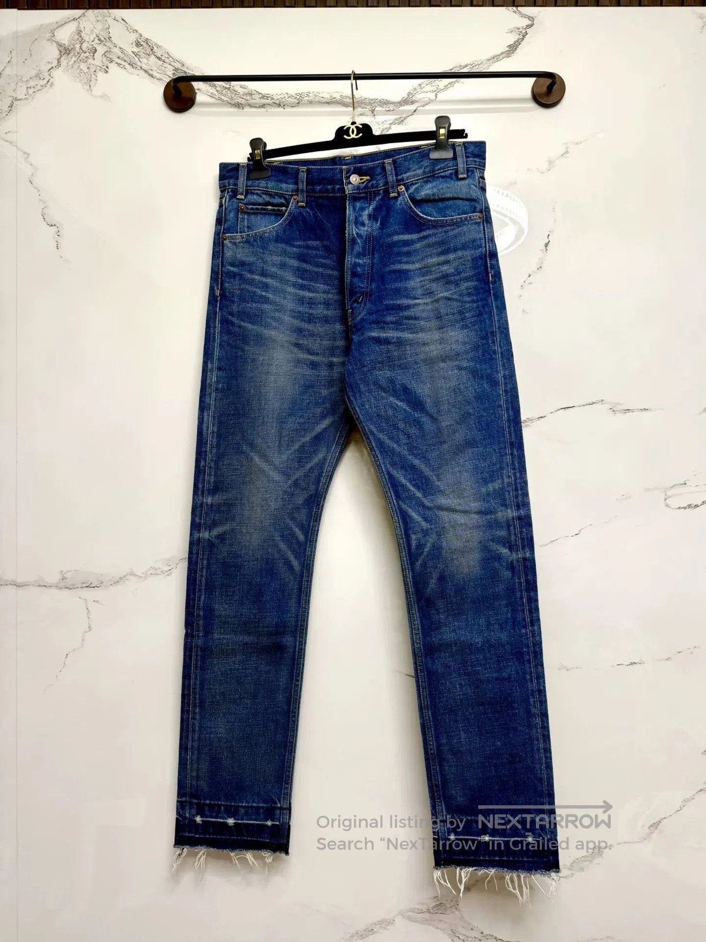 Celine celine dark blue distressed denim pants. Size US 31 - 1 Thumbnail