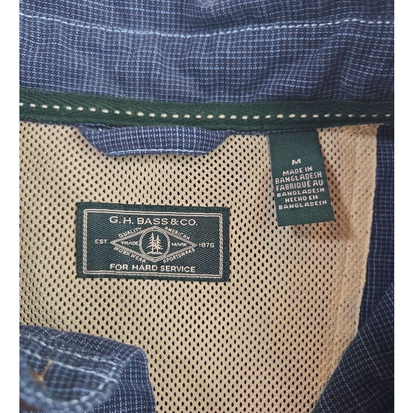 G.H. Bass & Co. G.H. Bass | Blue, Short Sleeve, Button Down Shirt | Medium Size US M / EU 48-50 / 2 - 3 Thumbnail