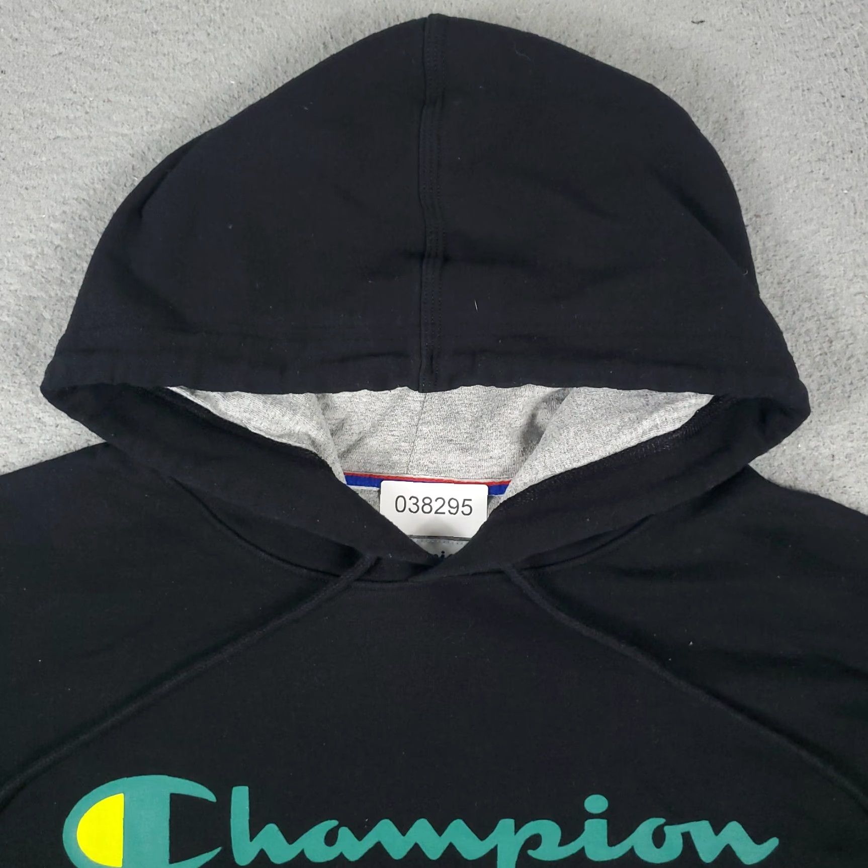 Champion Vintage Champion Men's Size XL Hoodie Pullover Black Knit Logo Casual Sweatshirt Size US XL / EU 56 / 4 - 3 Thumbnail