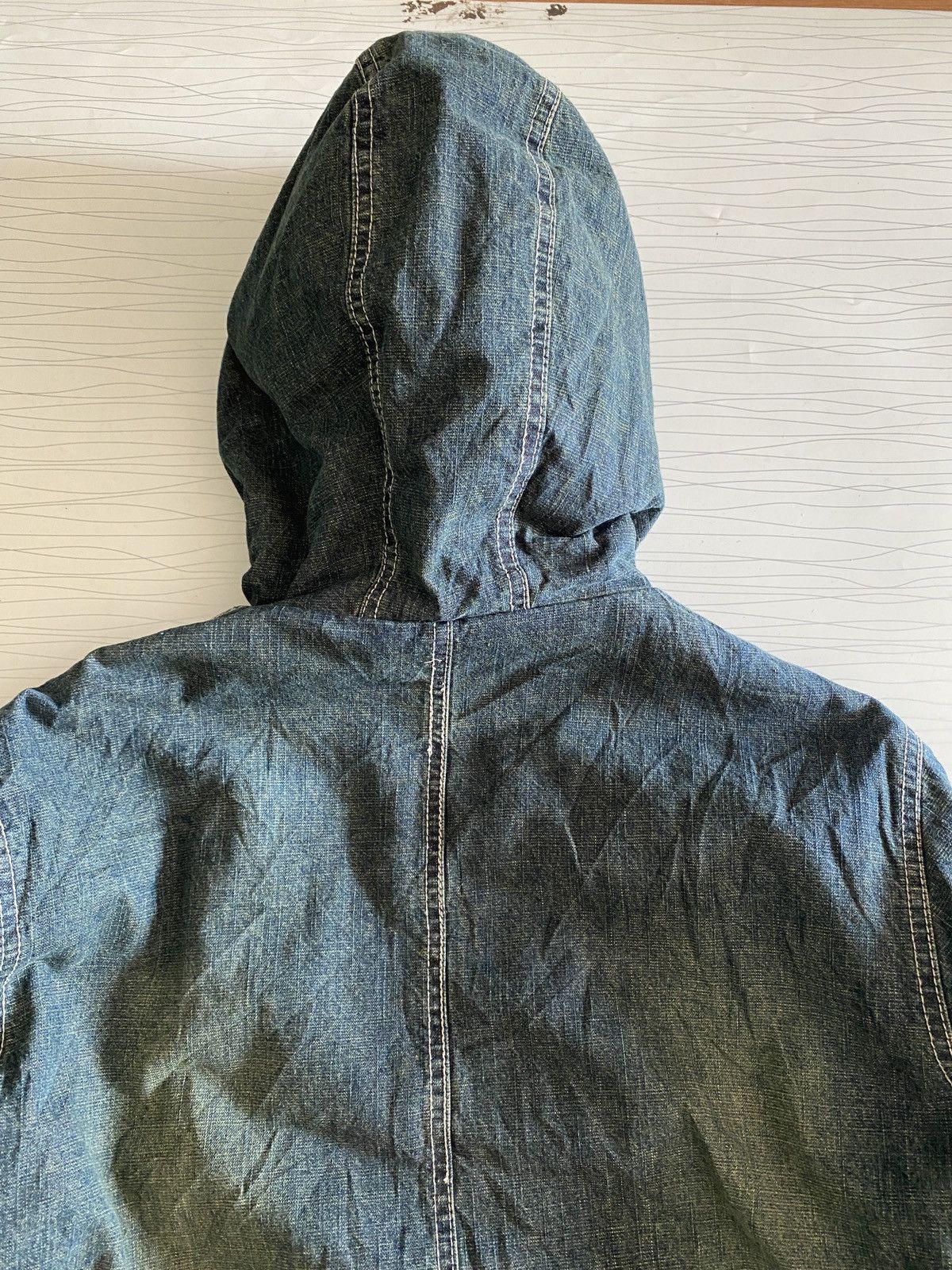 Japanese Brand Wash Denim Blues Parka Jacket in Mid Blue Kapital Style Size US M / EU 48-50 / 2 - 18 Thumbnail