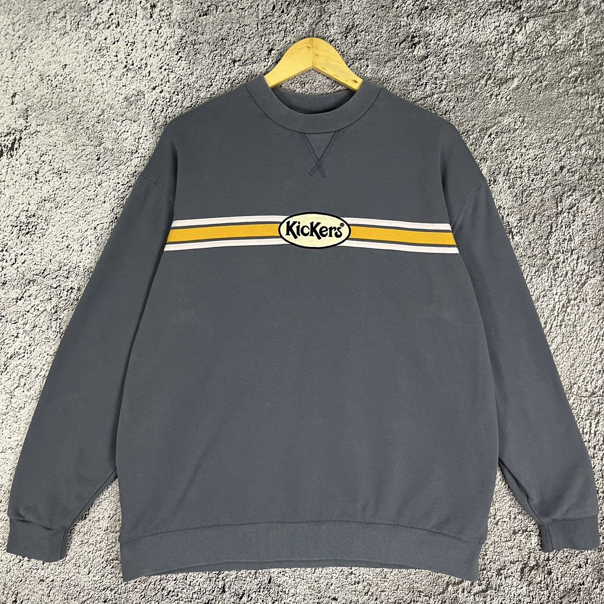Kickers × Vintage Vintage Kickers Yellow/White basic Striped Sweatshirt Size US M / EU 48-50 / 2 - 3 Thumbnail