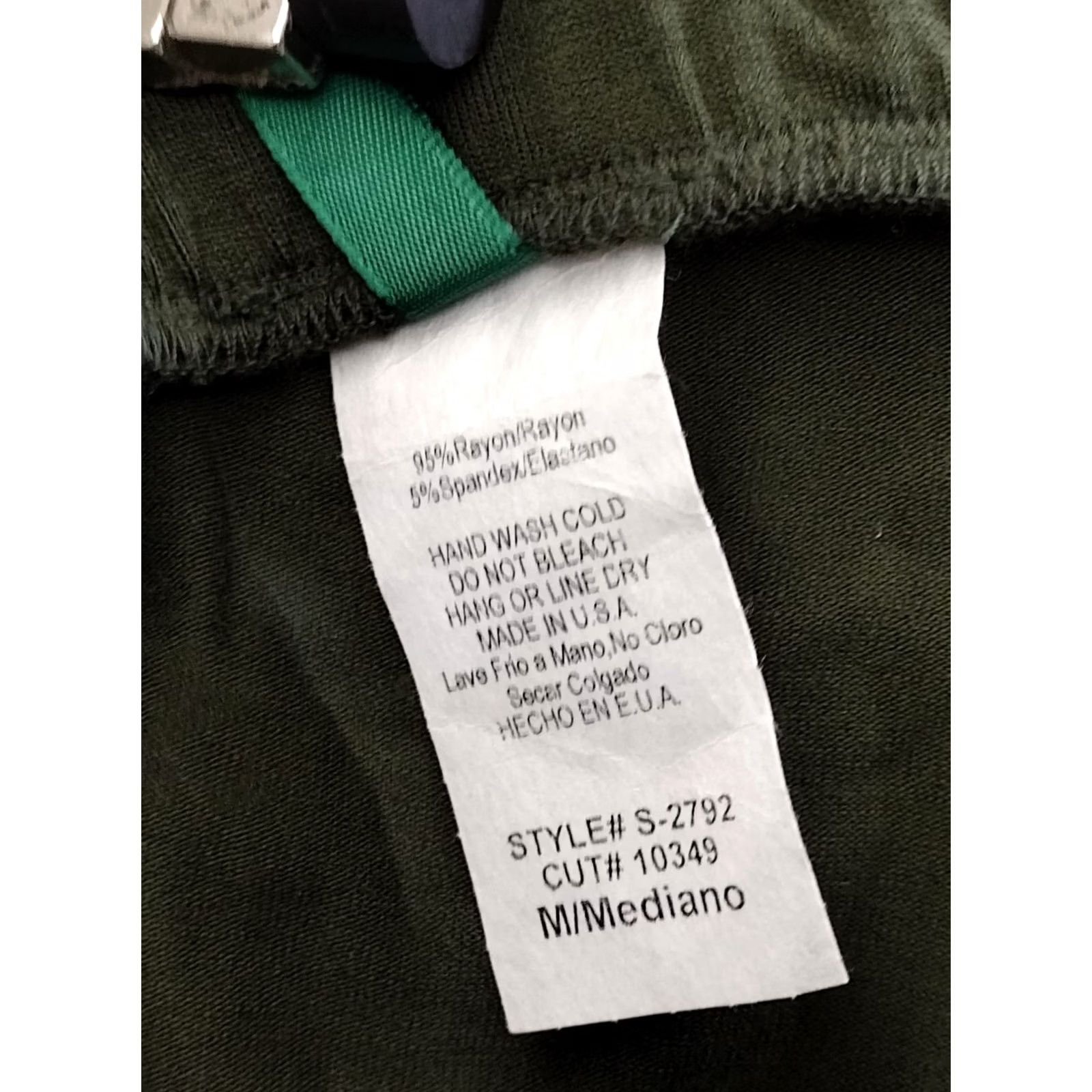 Vintage Women's Skort Shirt SKORT M Green Elastic Waist Tie Front Long Skirt Shorts Knit Rayon Spandex Casual Travel 90s Hippie Womens Size 32" / US 10 / IT 46 - 6 Thumbnail