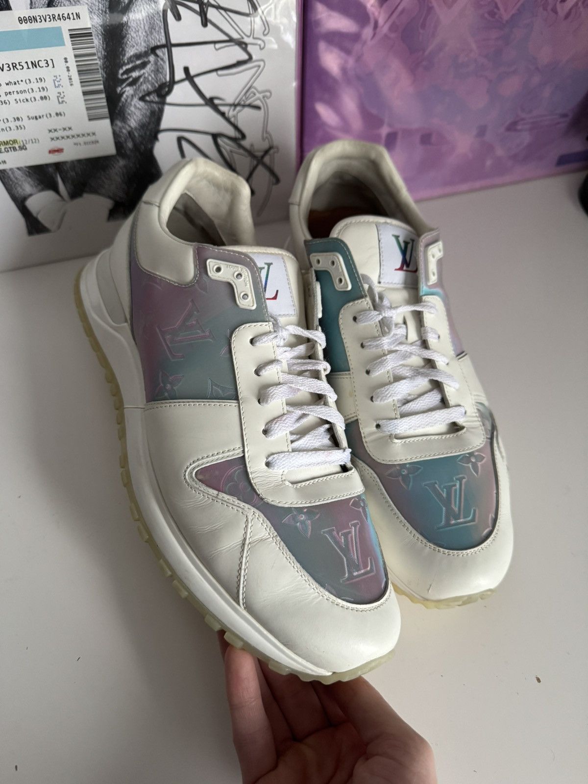 Louis Vuitton Louis Vuitton Run Away Sneakers Iridescent Monogram Luxury Size US 8 / EU 41 - 8 Thumbnail