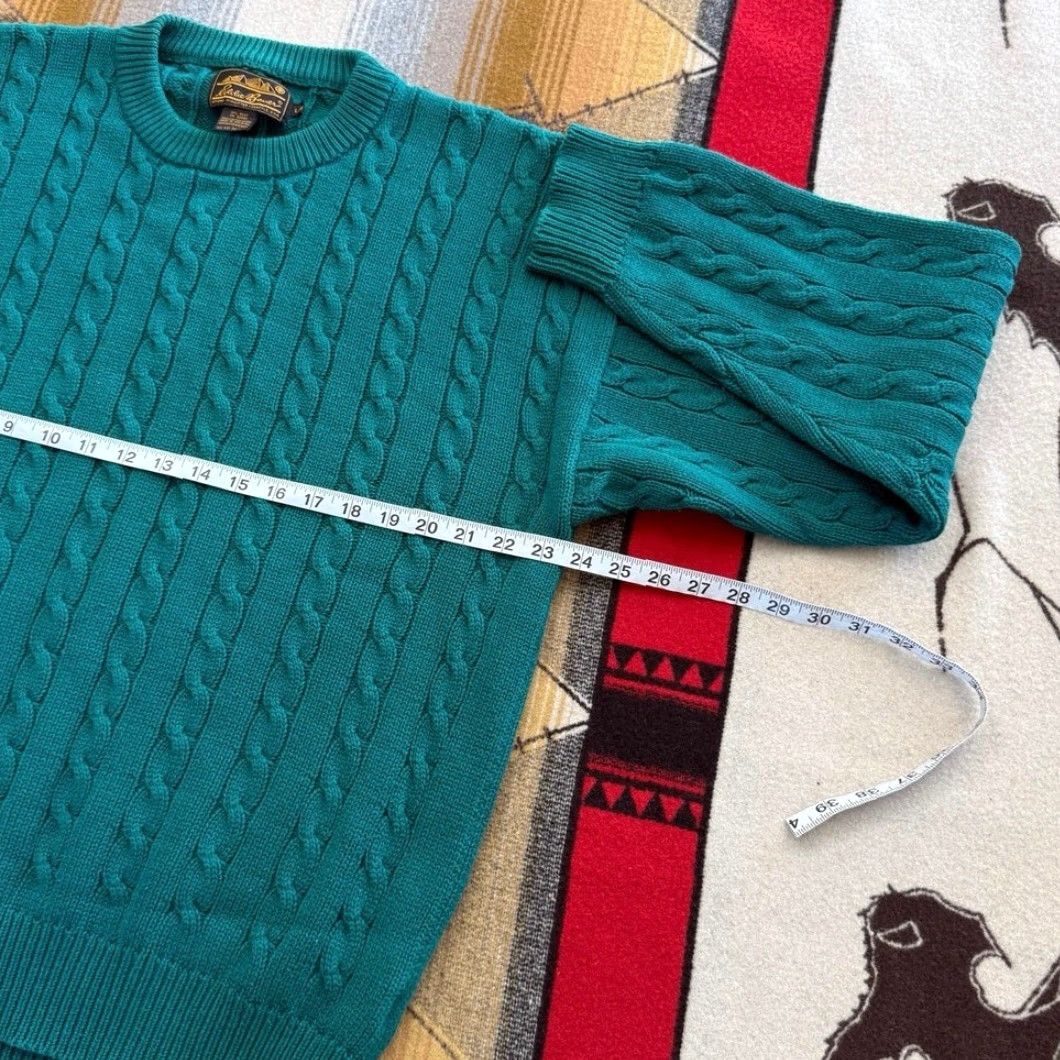 Eddie Bauer VINTAGE Eddie Bauer Fisherman Cable Knit Sweater Teal Blue Men’s Large Cotton Pullover Long Sleeve Casual 90s Mens Size US L / EU 52-54 / 3 - 5 Thumbnail