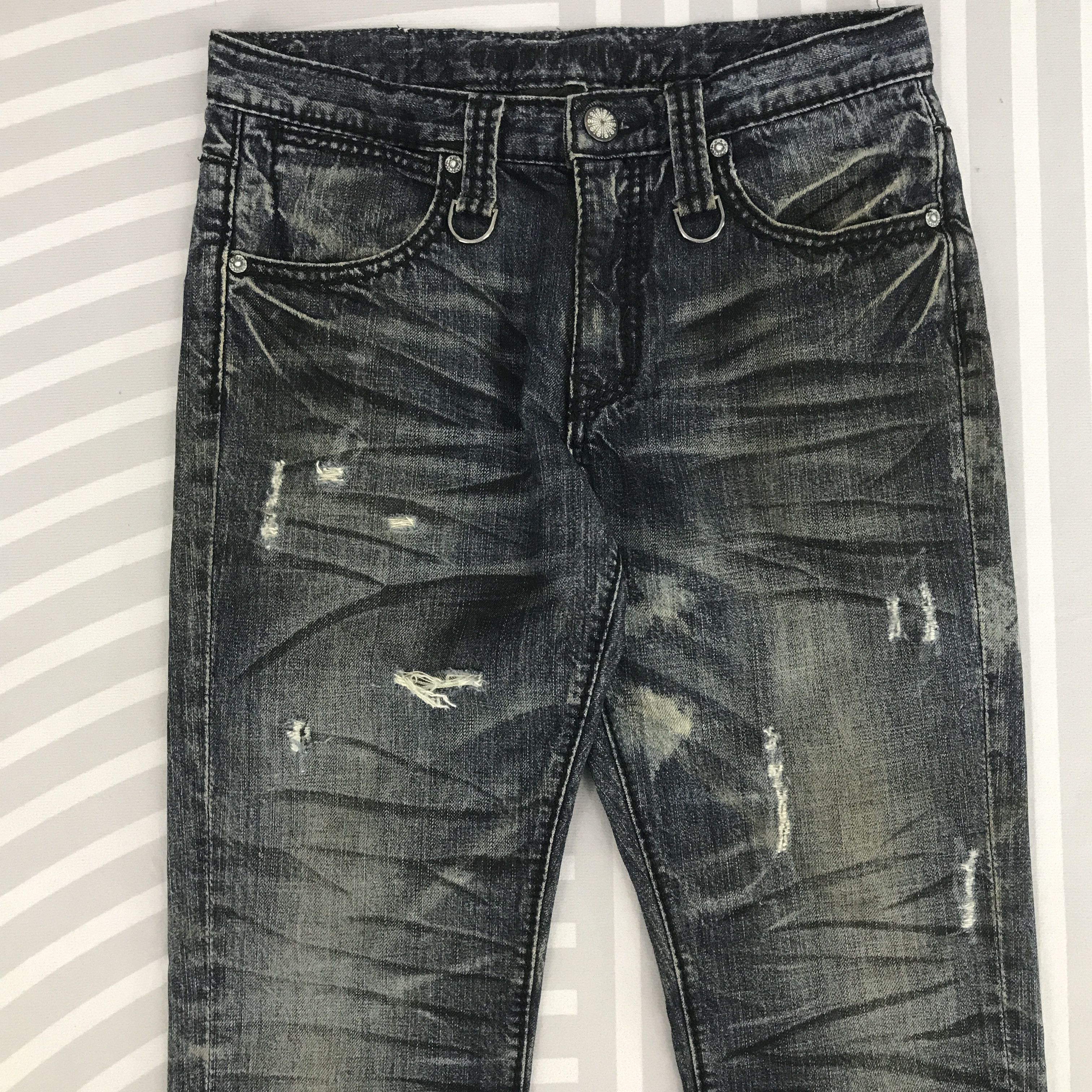 Japanese Brand × Vintage Flare Japanese brand Style Distressed Bootcut Denim pants Size US 30 / EU 46 - 2 Thumbnail