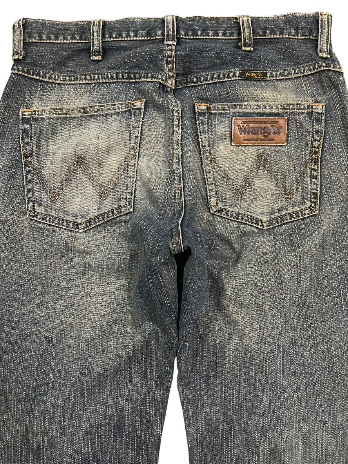 Wrangler Vintage 90s Wrangler Blue Wash Distress Style Baggy Jeans Size US 32 / EU 48 - 4 Thumbnail