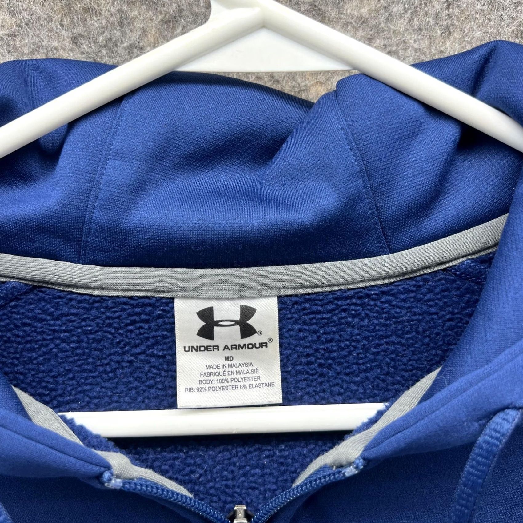 Under Armour Under Armour Sweater Women Medium Full Zip Hooded Navy Blue Polyester USA Shirt Size M / US 6-8 / IT 42-44 - 5 Thumbnail