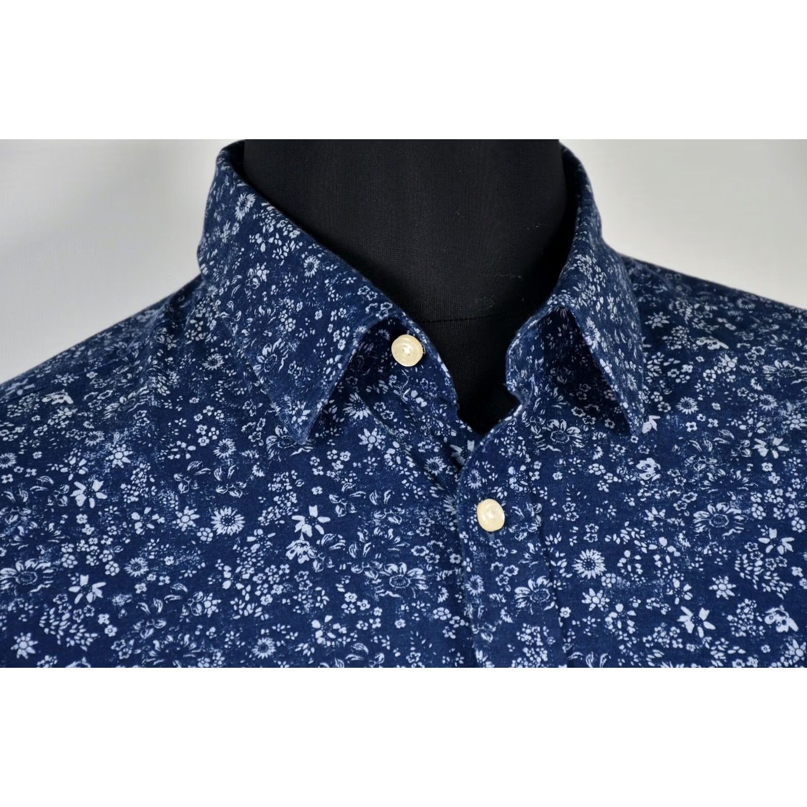 Hackett HACKETT LONDON Slim Fit Floral Blue Long Sleeve Shirt 2XL Men Button-Up Dress Shirt Size US XXL / EU 58 / 5 - 4 Thumbnail