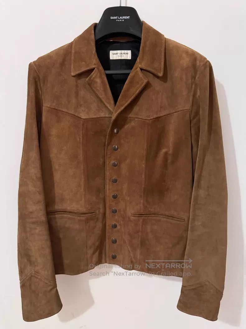 Saint Laurent Paris Saint Laurent Paris Brown Nine Button Cowhide Suede Jacket Size US S / EU 44-46 / 1 - 1 Thumbnail