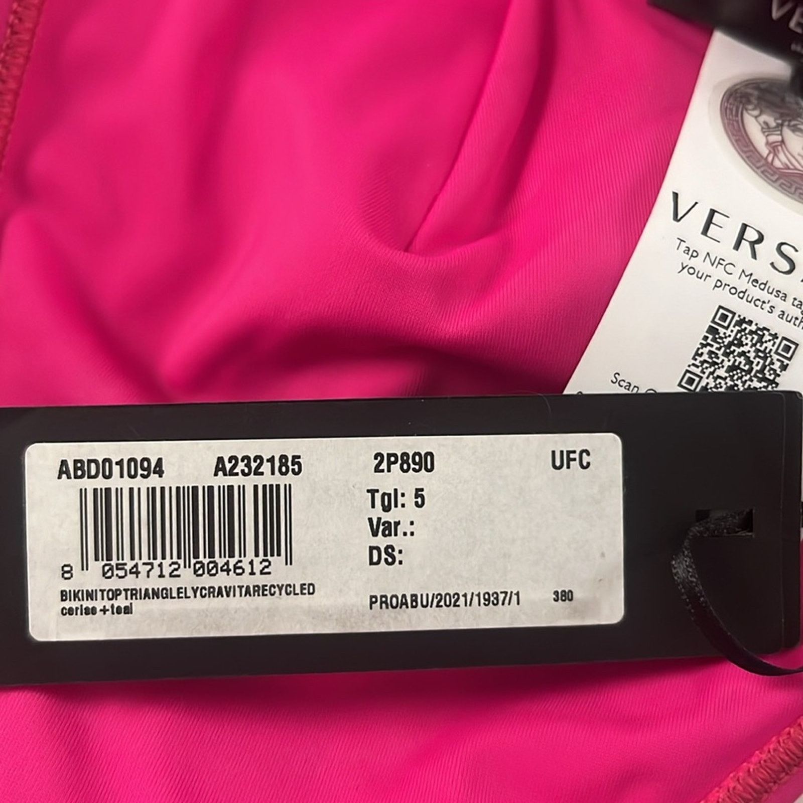 Versace Versace NWT SET bikini top & bottom! Pink & blue both XL 5 Size ONE SIZE - 5 Thumbnail