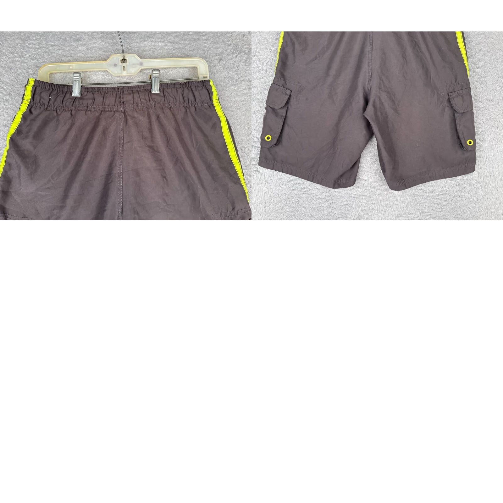 Ocean Pacific Ocean Pacific Board Shorts Men Small Gray 100% Polyester Cargo Drawstring Elastic Waist Pockets Beach Surfing 30x10 Mens Size US 29 - 9 Thumbnail