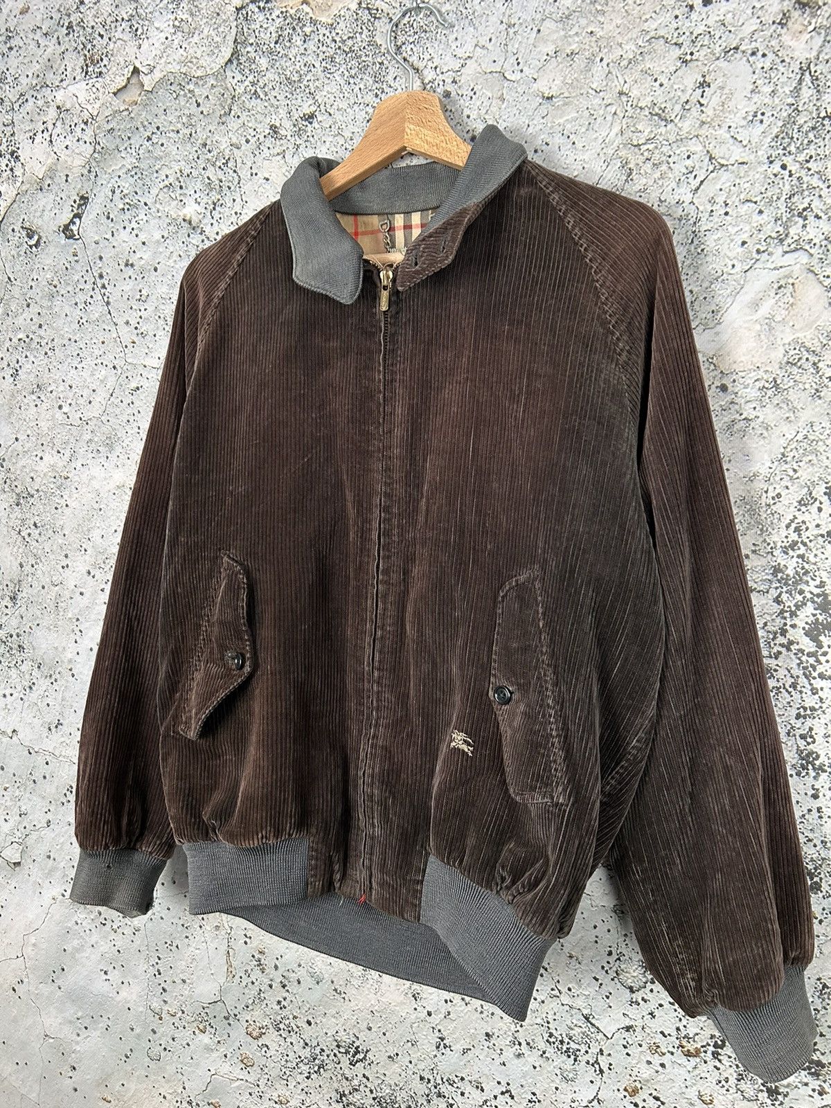 Burberry Vintage Burberrys 90s Corduroy Brown Bomber Jacket Rare Size US M / EU 48-50 / 2 - 2 Thumbnail