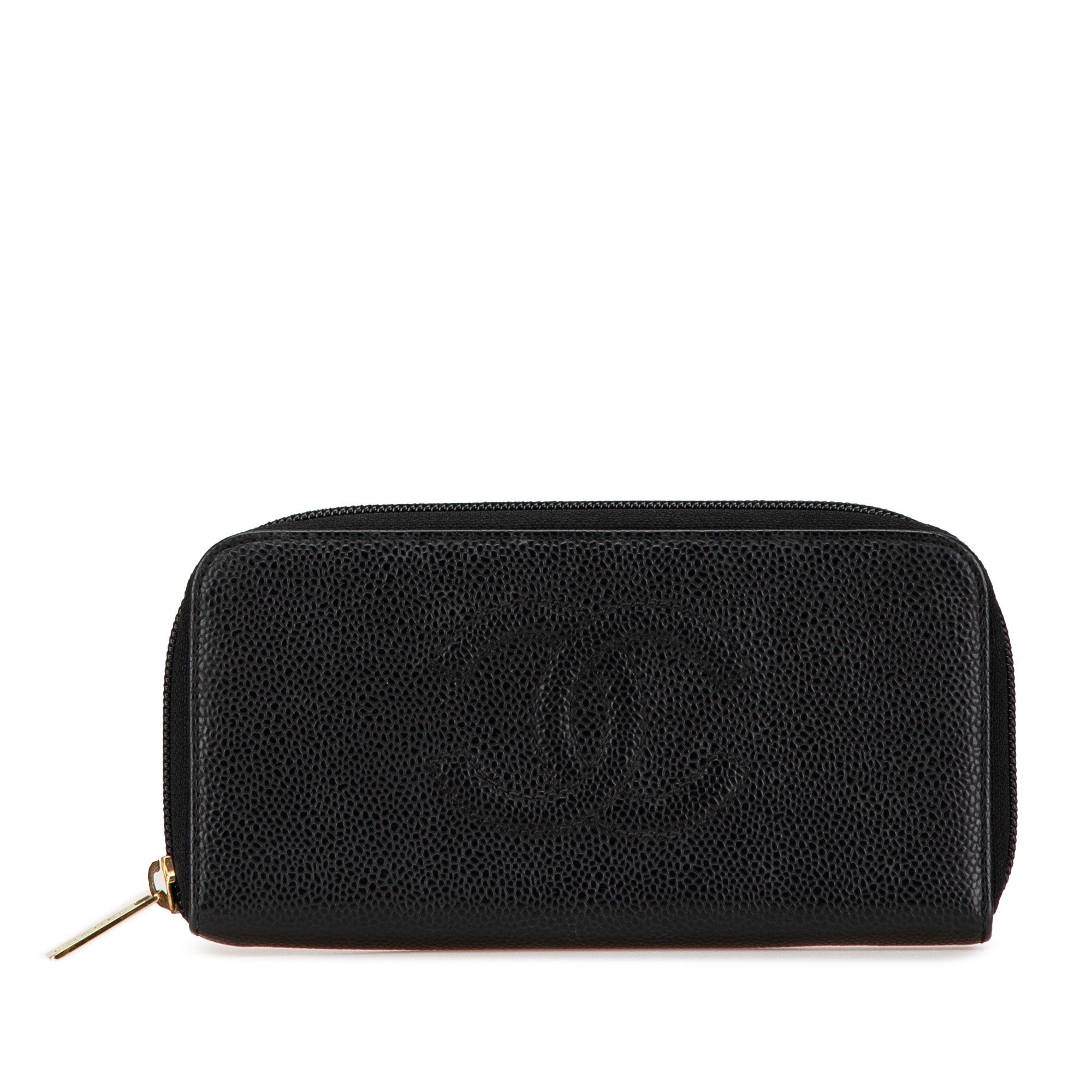 Chanel Chanel CC Caviar Zip Around Wallet Black Size ONE SIZE - 1 Thumbnail