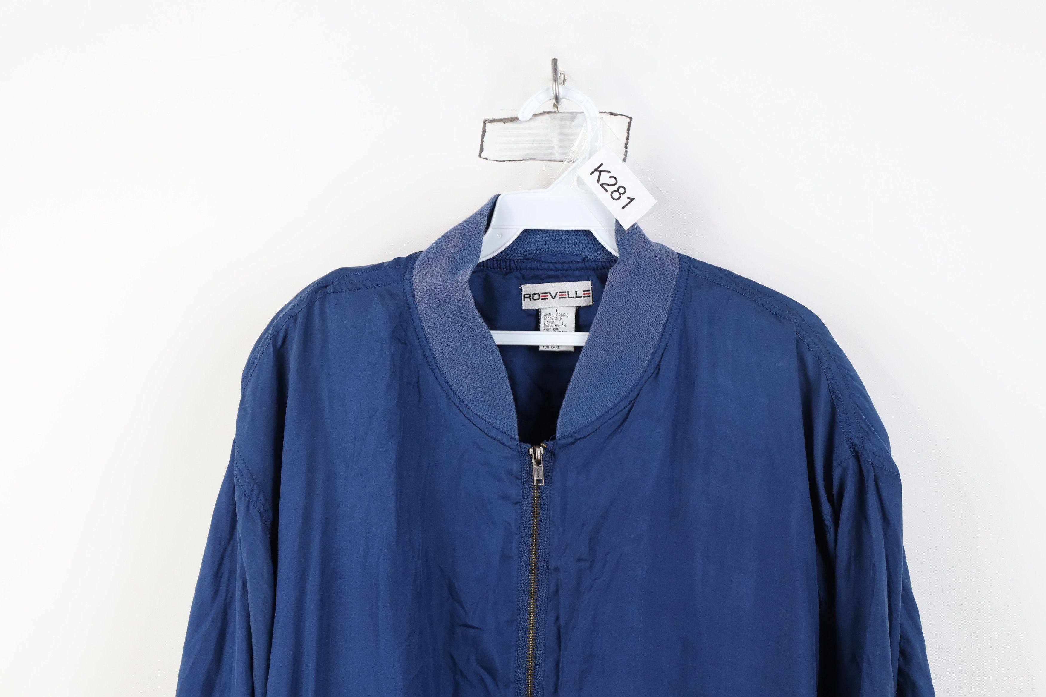 Vintage Vintage 90s Streetwear Full Zip Silk Bomber Jacket Blue Size US L / EU 52-54 / 3 - 2 Thumbnail