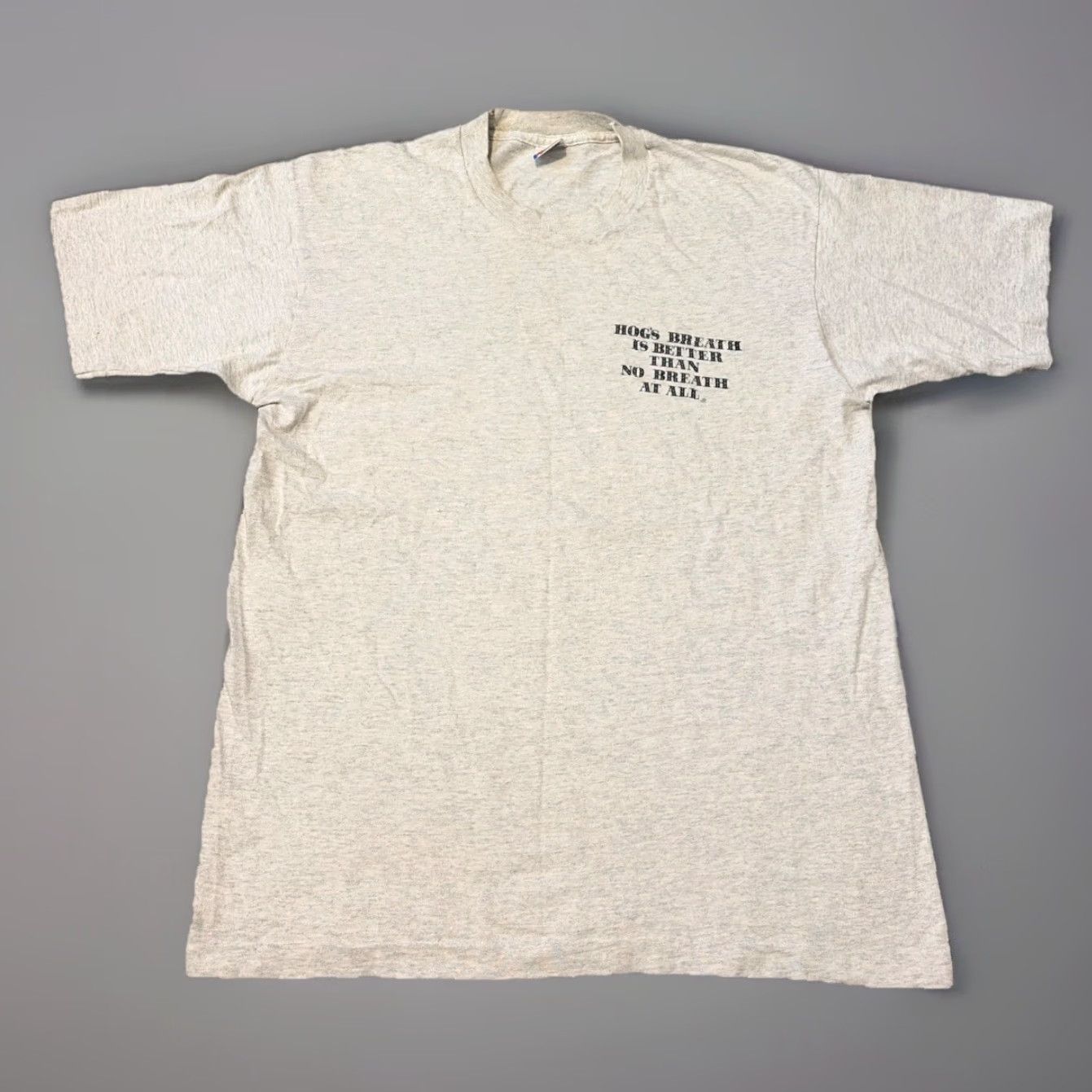 Fruit Of The Loom VINTAGE Hogs Breath Bar Restaurant Promo Key West Florida Grey T-Shirt Large Mens 90s Fruit of the Loom Shirt Regular Size US L / EU 52-54 / 3 - 2 Thumbnail