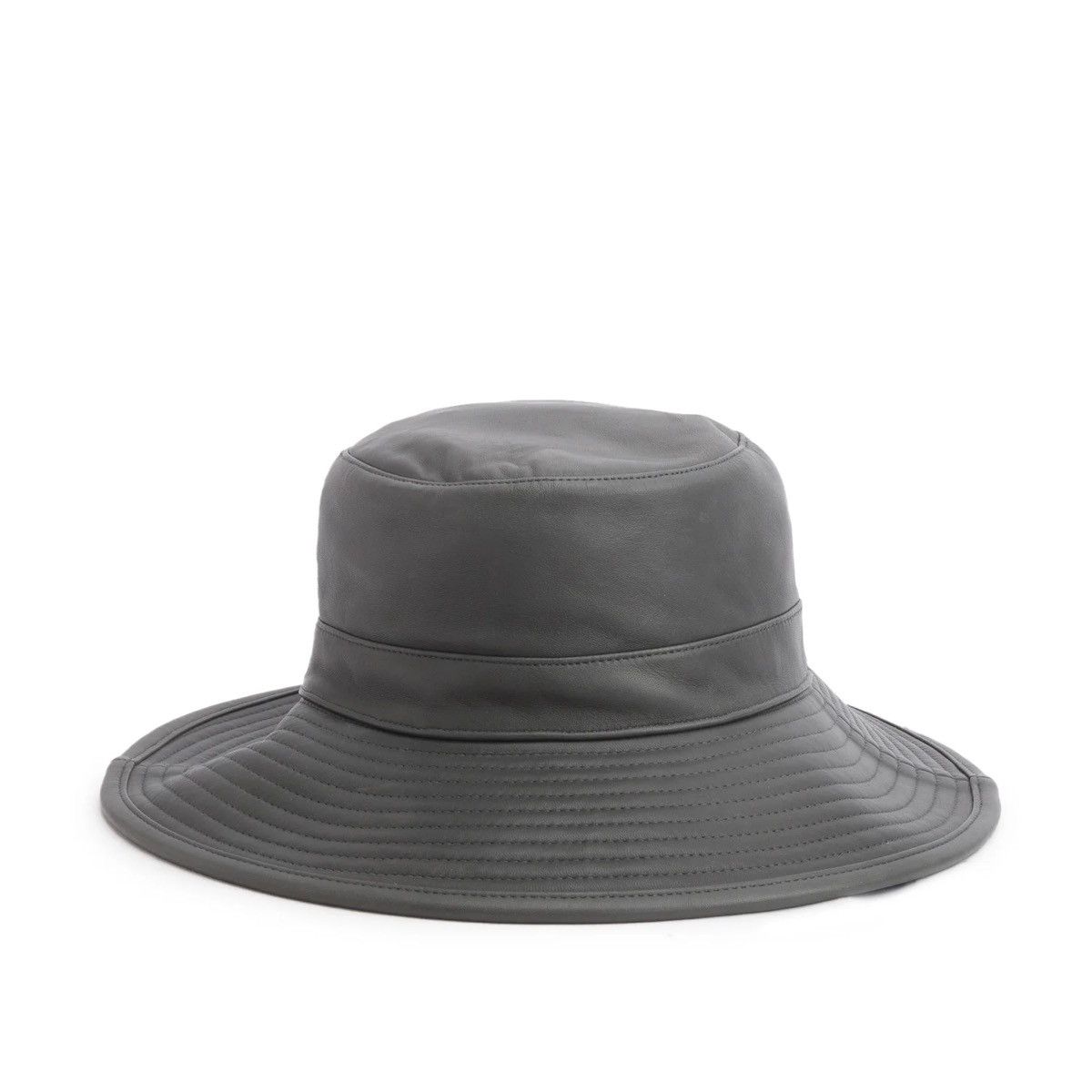 Hermes Hermès Grey Lambskin Leather Bucket Hat Size 58 w/ Box Size ONE SIZE - 2 Thumbnail