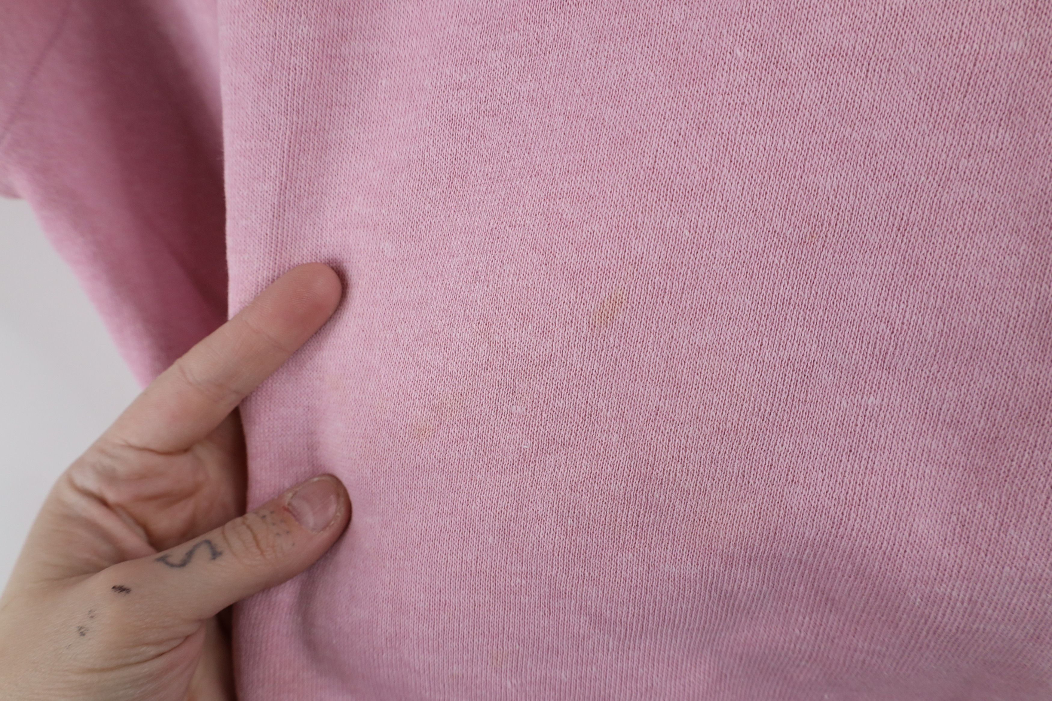 Vintage Vintage 90s Streetwear Seam Short Sleeve Sweatshirt Pink USA Size L / US 10 / IT 46 - 5 Thumbnail