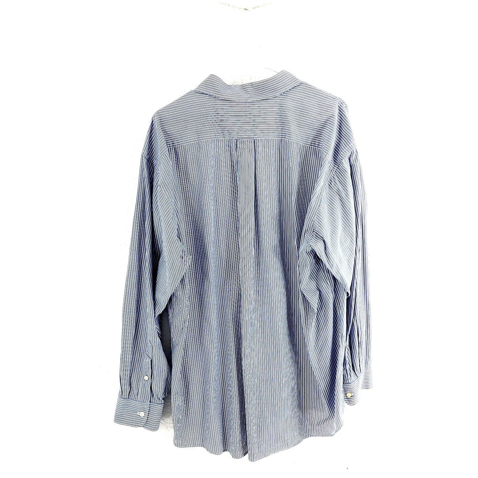 Tommy Hilfiger Tommy Hilfiger Blue Striped Collared Dress Shirt Cotton 17 3 Size US XL / EU 56 / 4 - 3 Thumbnail