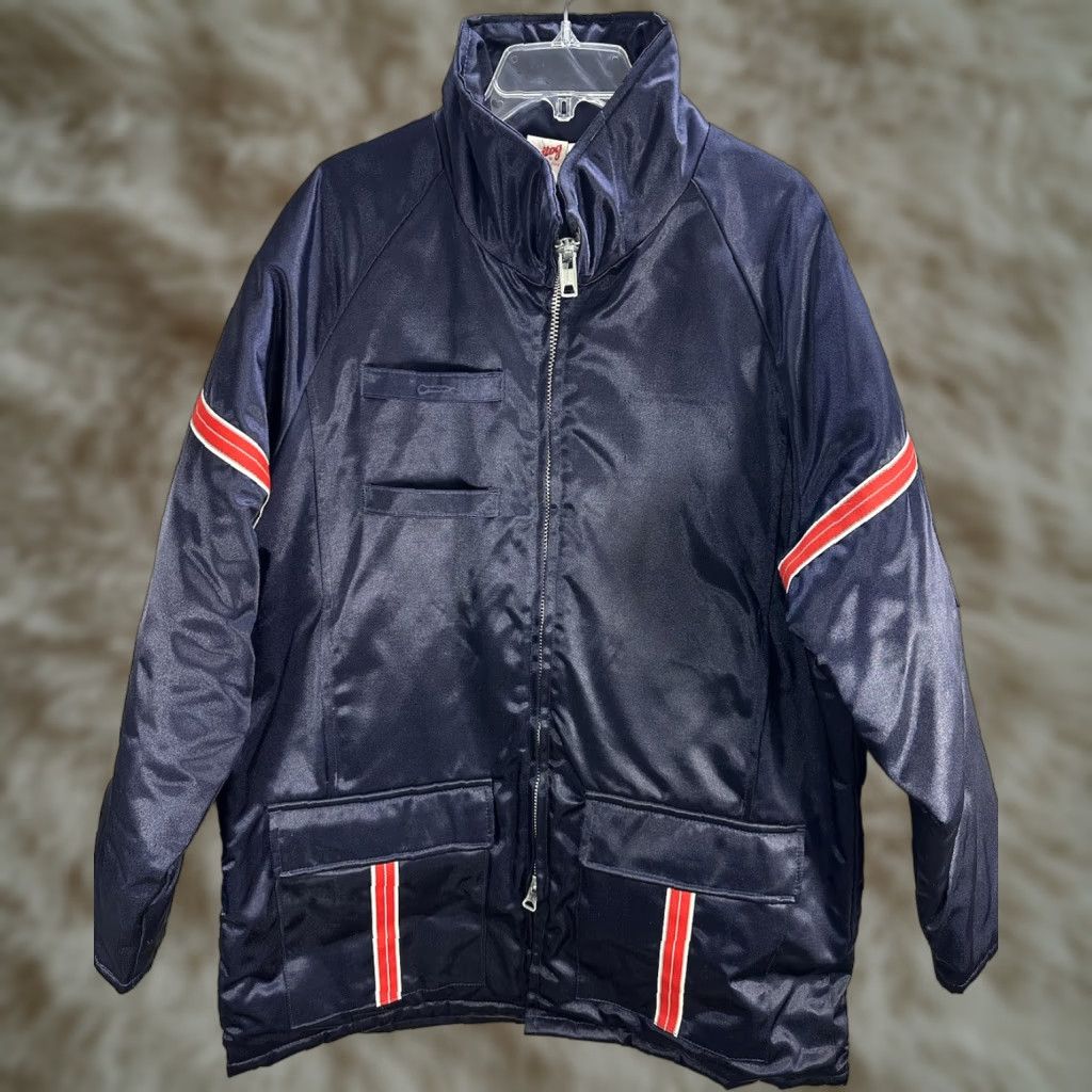 Vintage VINTAGE Unitog Jacket Nylon Rayon Full Zip Pockets Blue 44 Men’s Parka Size US S / EU 44-46 / 1 - 1 Thumbnail