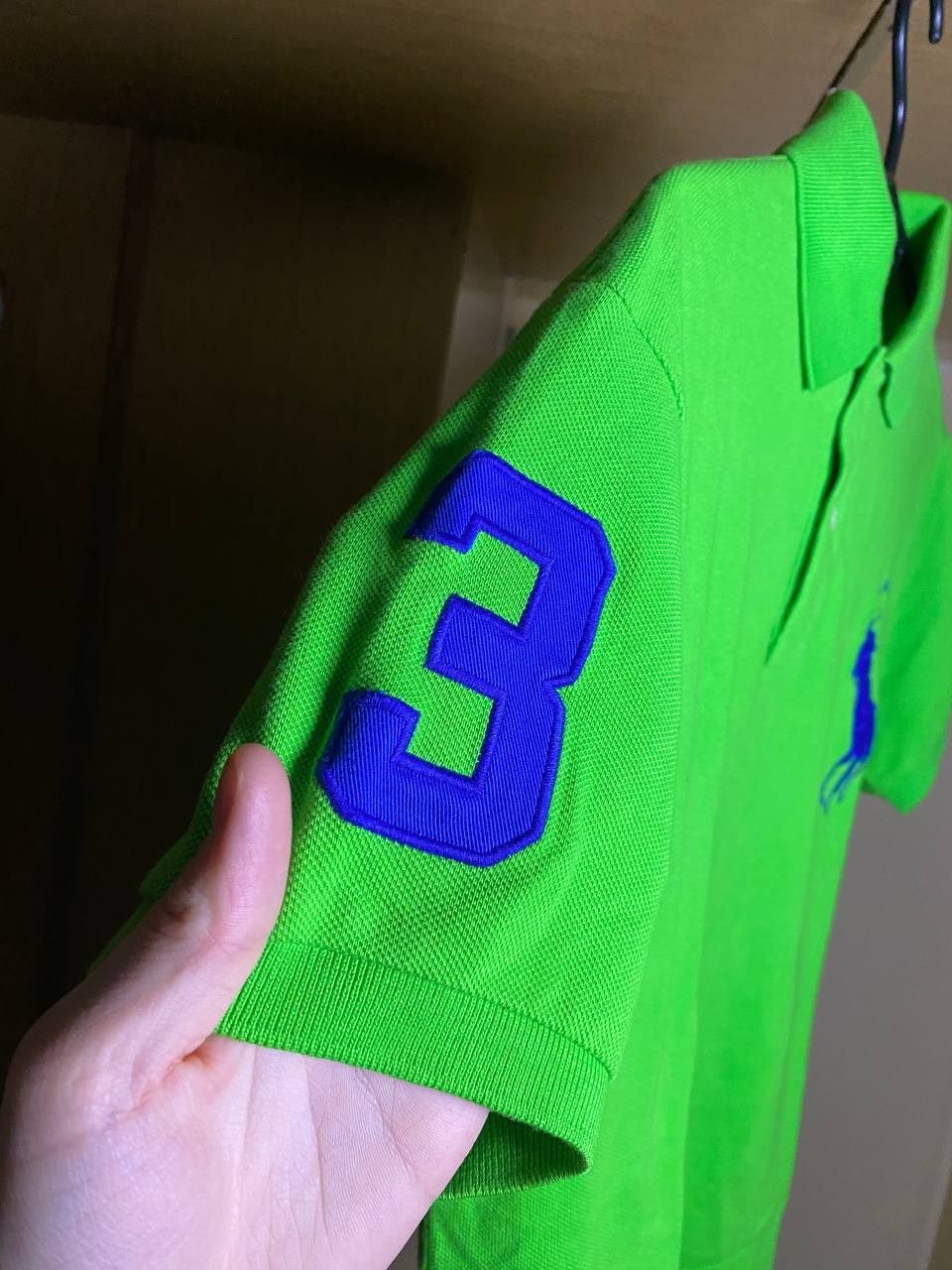 Polo Ralph Lauren × Vintage 👕 Ralph Lauren Polo Shirt – Neon Green / Purple Logo Size US S / EU 44-46 / 1 - 3 Thumbnail