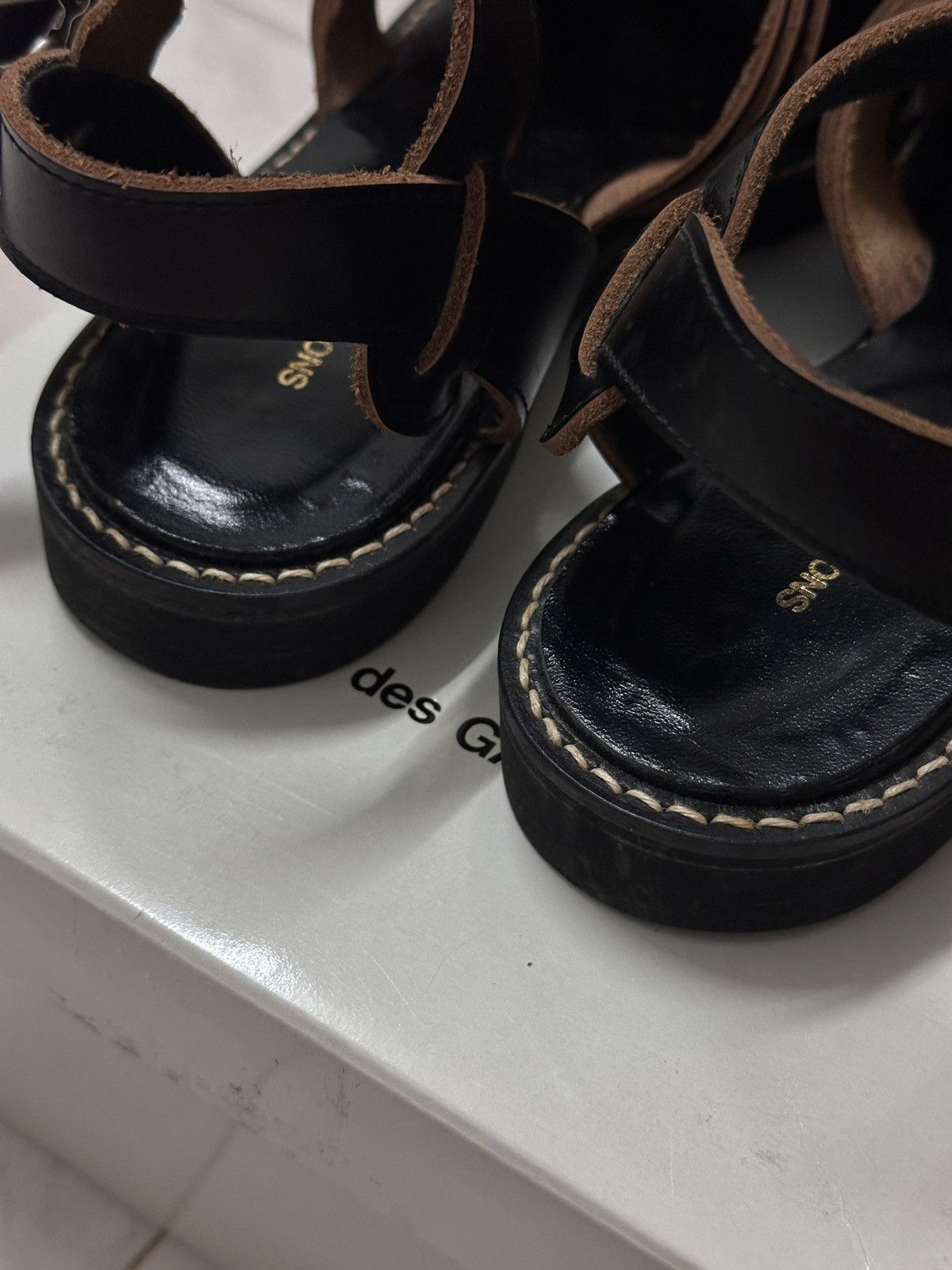 Comme des Garcons Comme des Garçons black woven leather sandals Size US 7 / IT 37 - 4 Thumbnail