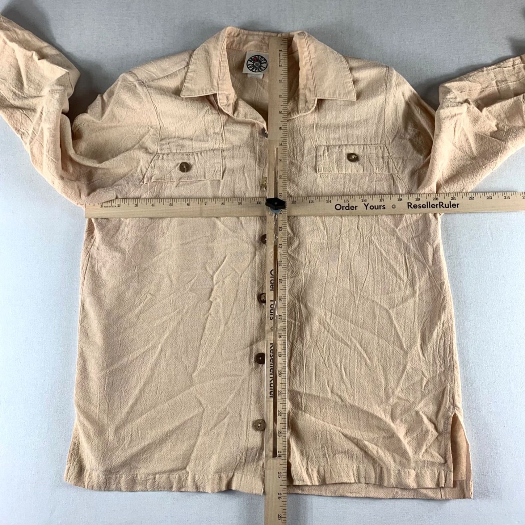 Vintage VINTAGE PRODUCE COMPANY Button Up Shirt Womens Regular Small Beige Shoulder Pads Grandma Core Size M / US 6-8 / IT 42-44 - 3 Thumbnail