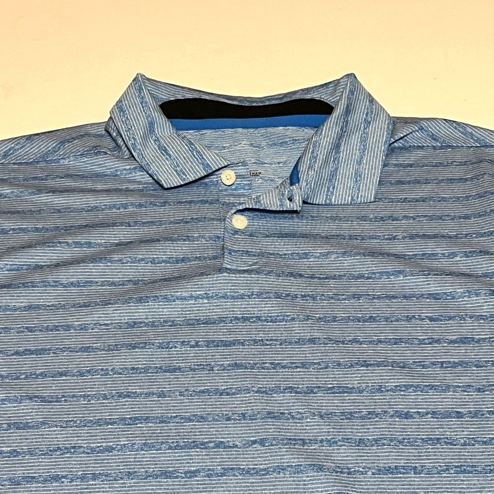 Nike Nike Golf Polo Shirt Mens Blue Striped Dri-Fit Size M Swoosh Logo Button Short Sleeve Casual Activewear Workwear Size US M / EU 48-50 / 2 - 2 Thumbnail