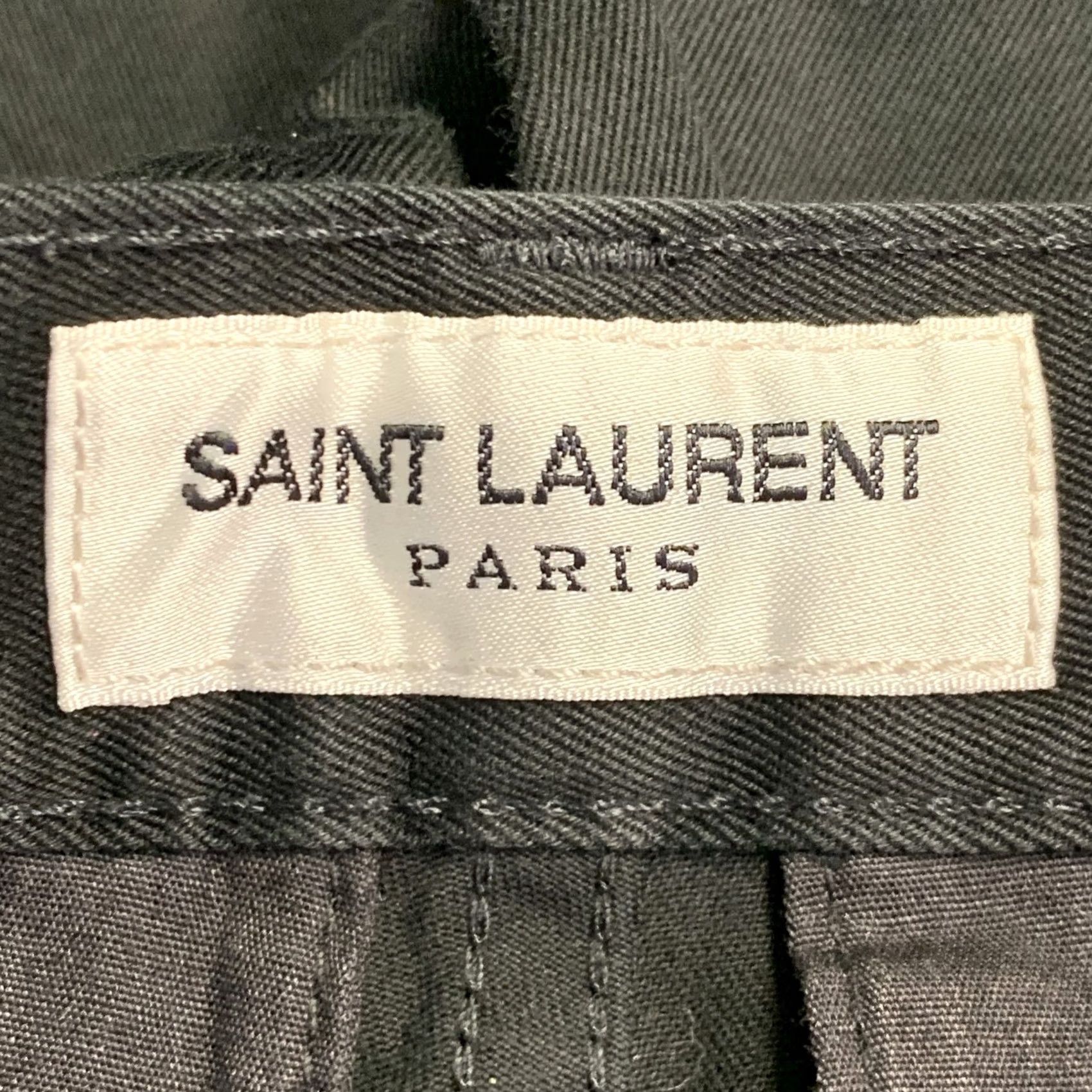 Yves Saint Laurent SAINT LAURENT Black Cotton Blend Flat Front Slim Tapered Casual Pants Size 30 Men Size US 30 / EU 46 - 4 Thumbnail