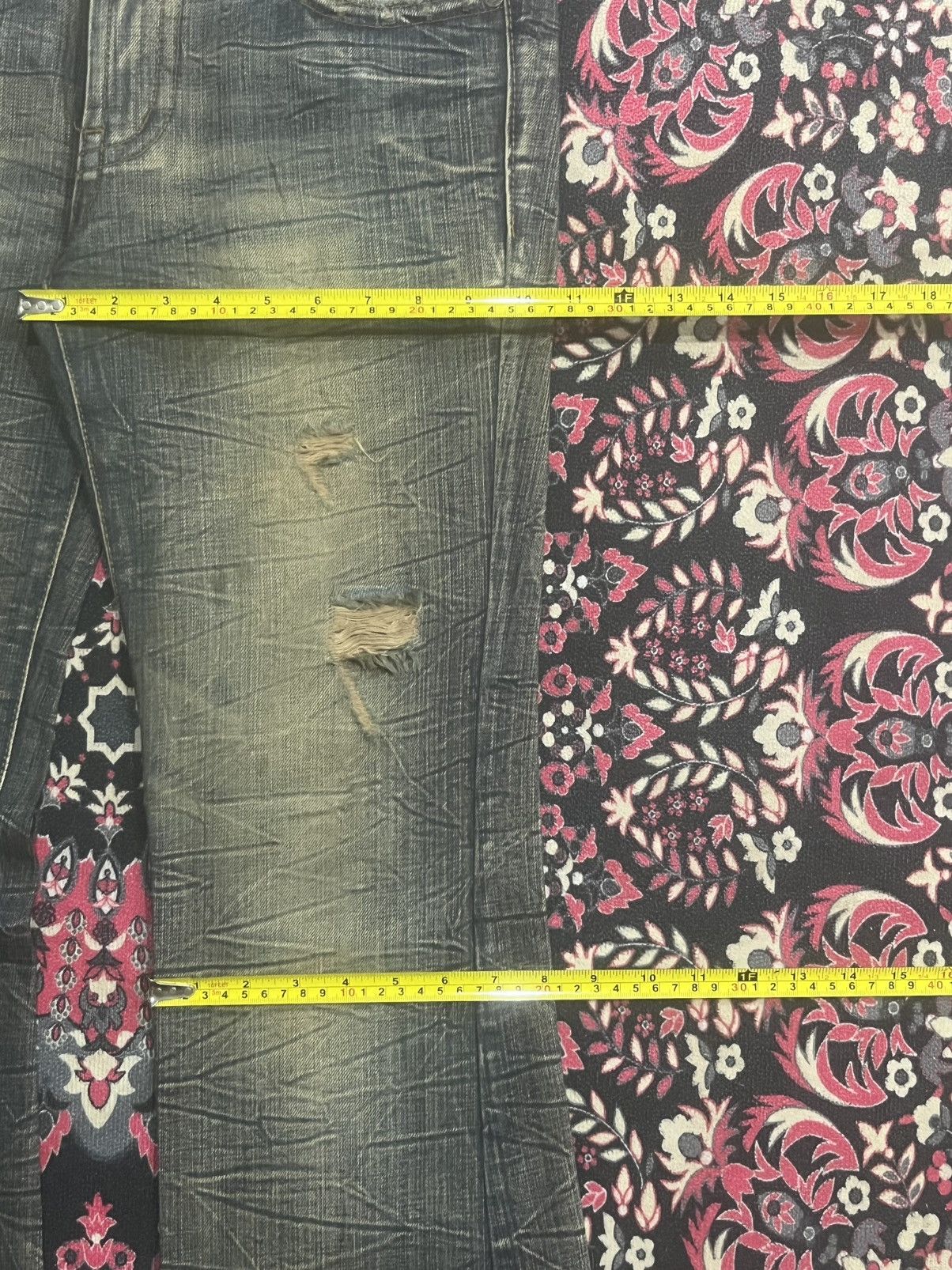 Number (N)ine Japanese Brand Mud Washed Distressed Glass Crack Flare Jeans Size US 32 / EU 48 - 13 Thumbnail