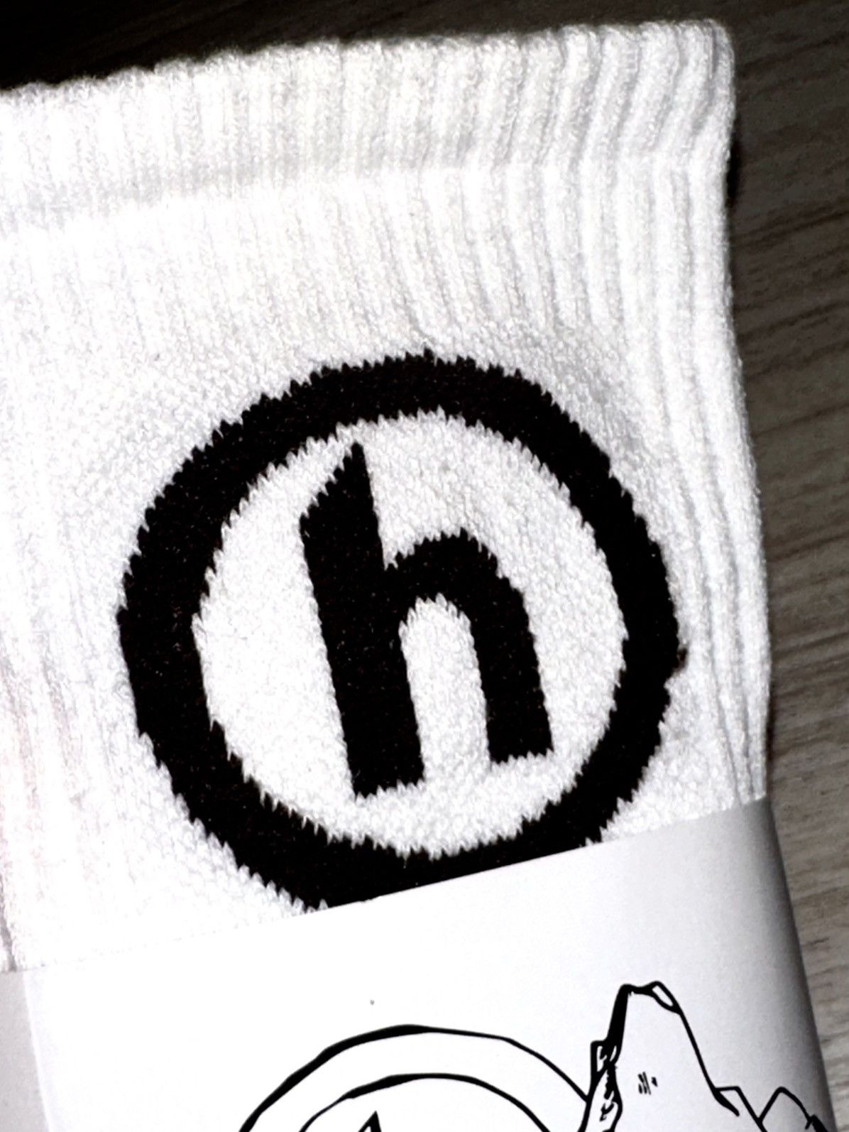 HIDDEN Hidden NY white brown H logo socks DS embroidered Size ONE SIZE - 4 Thumbnail