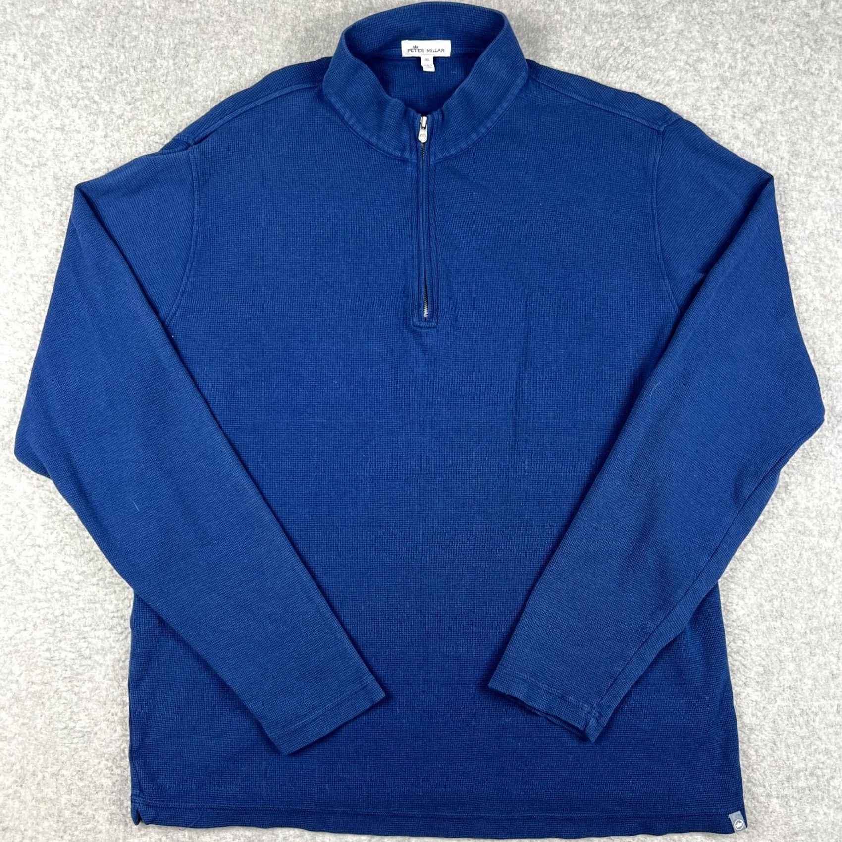 Peter Millar Peter Millar Mountainside Waffle Knit Quarter Zip Sweater XL Blue Men Size US XL / EU 56 / 4 - 2 Thumbnail